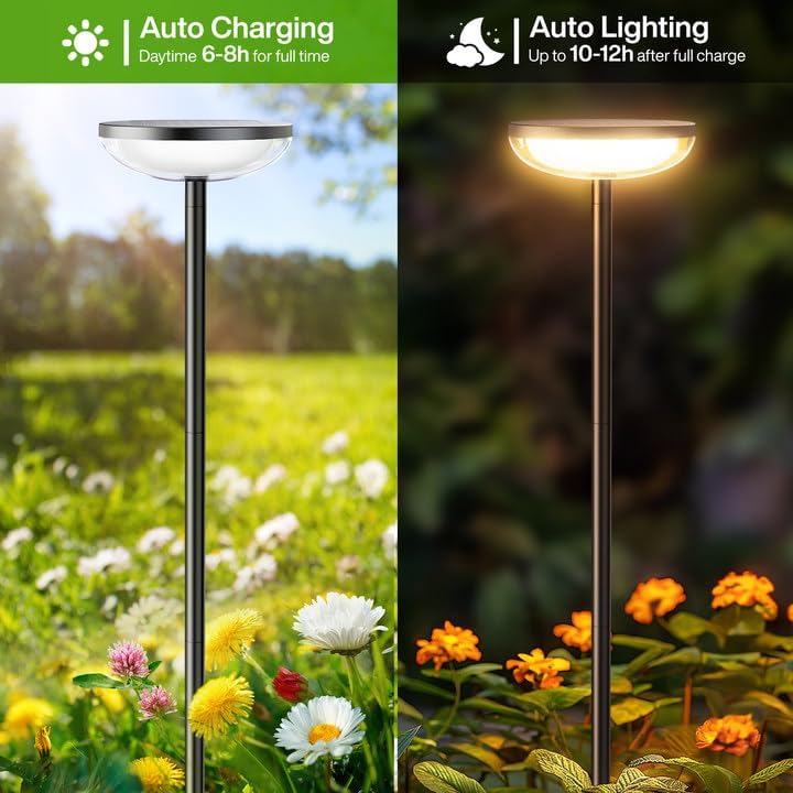 Solar Garden Lights 4 Pack Solar Lights Outdoor Garden Built in 1000mAh Battery Outdoor Ornaments Solar Powered Waterproof for Yard Patio Pathway Decoration 