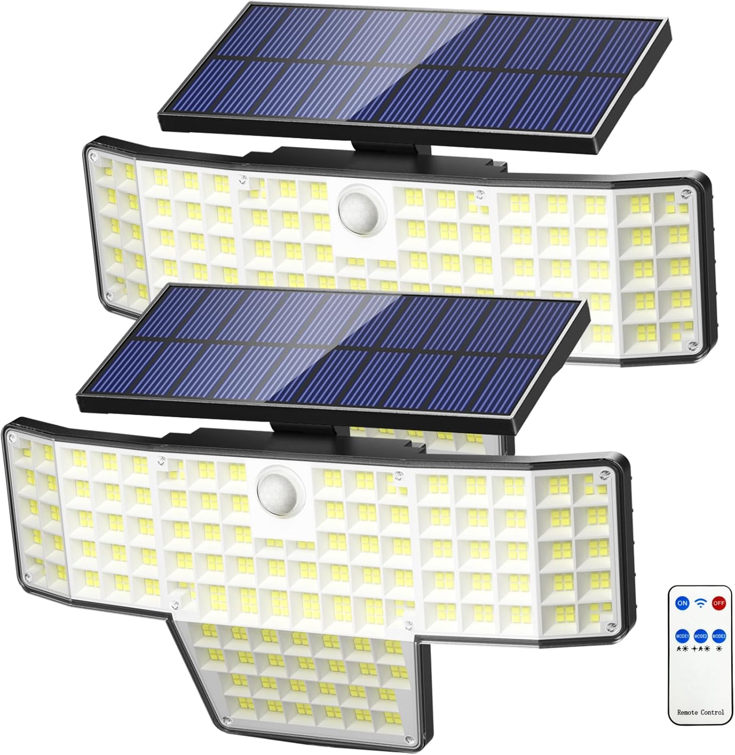 (1 PCS)  Solar Lights Outdoor 448 LED Flood Light IP65 Waterproof Solar Street Lights with Motion Sensor and Remote Control for Garden