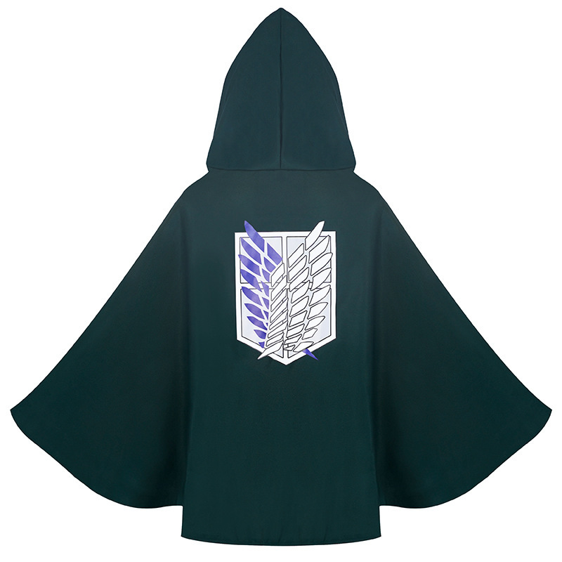 (150CM) Kids Attack on Titan Survey Corps Captain Cape Cloak Halloween Cosplay Costume Roleplay Outfit