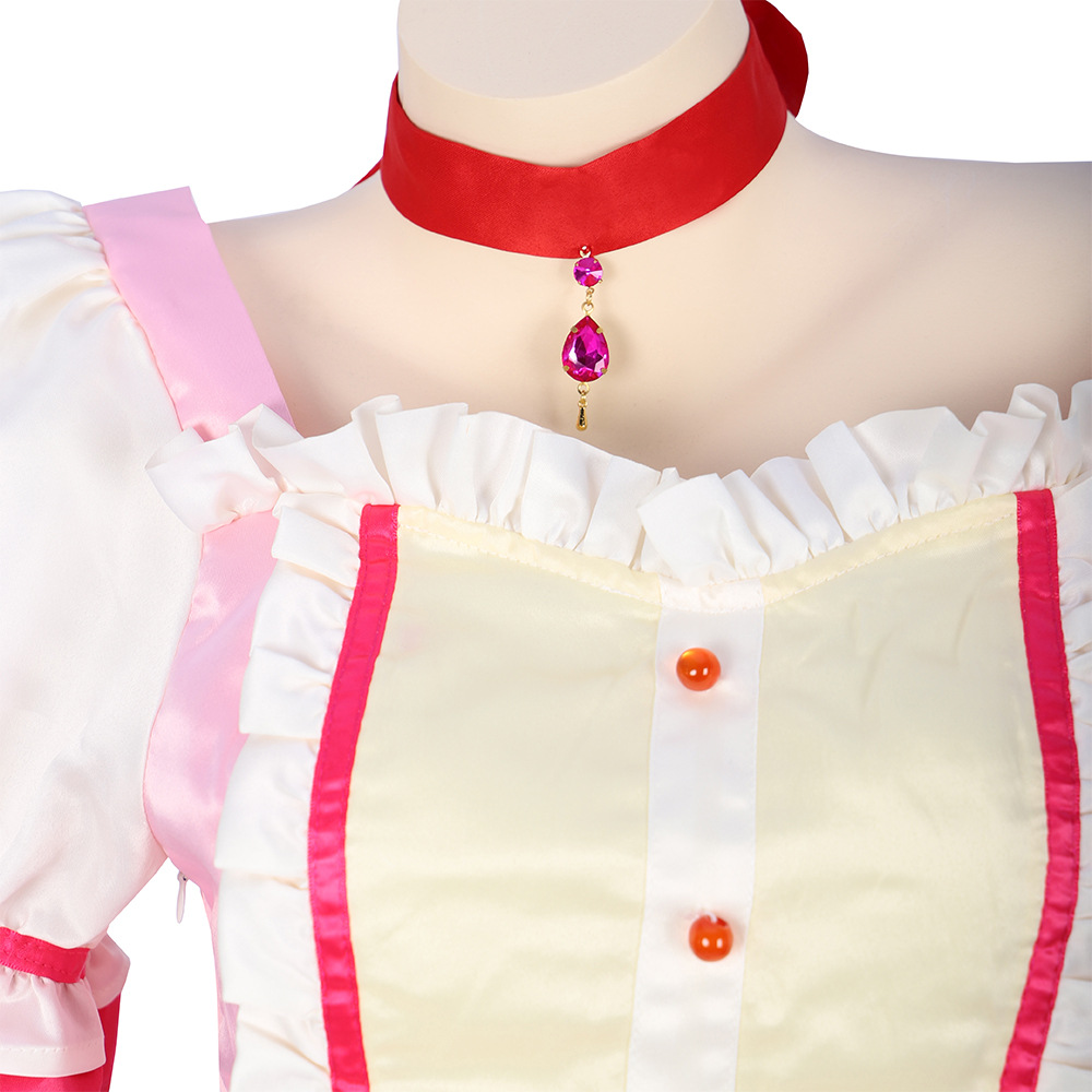 (S) Kids Madoka Kaname Magical Girl Costume Anime Cosplay Outfit for Halloween Party Stage Performance