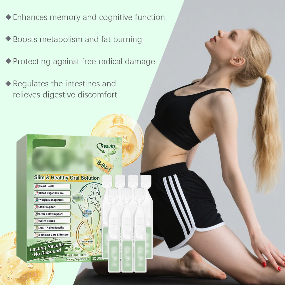 3 Packs 8In1 Slim Healthy Oral Solution Liquid Drops Weight Loss Firming Skin Body Shaping