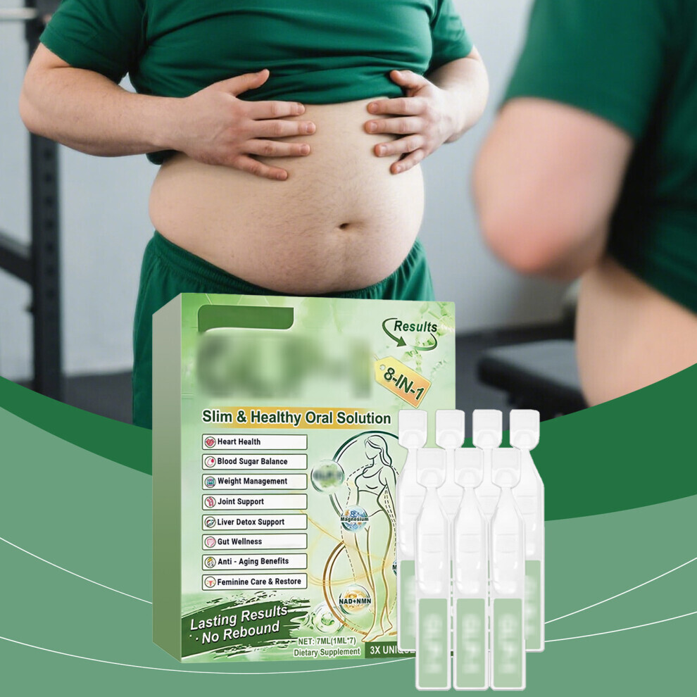 3 Packs 8In1 Slim Healthy Oral Solution Liquid Drops Weight Loss Firming Skin Body Shaping