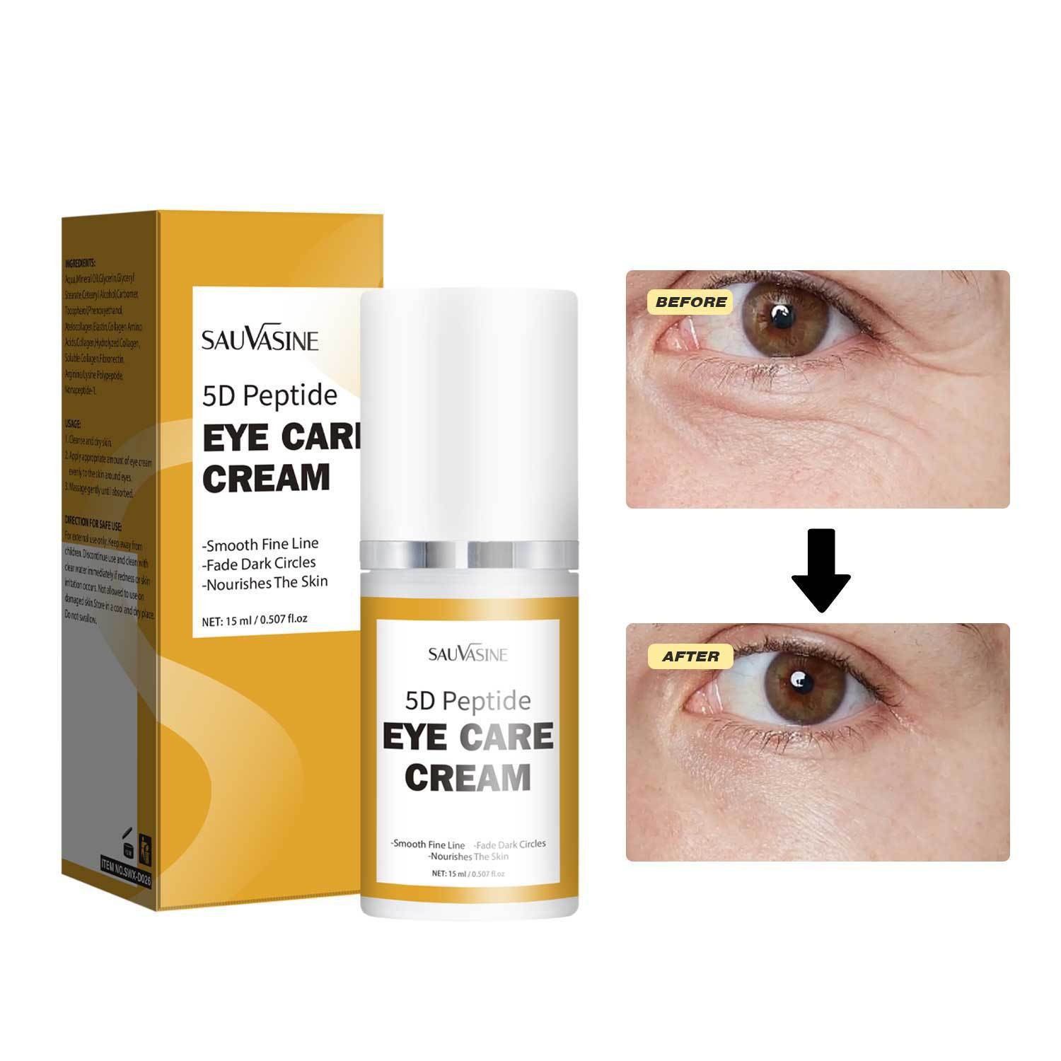 Peptide Eye Care Cream Firming Hydrating Fine Line Reducing for Daily Eye Care Natural 15ml