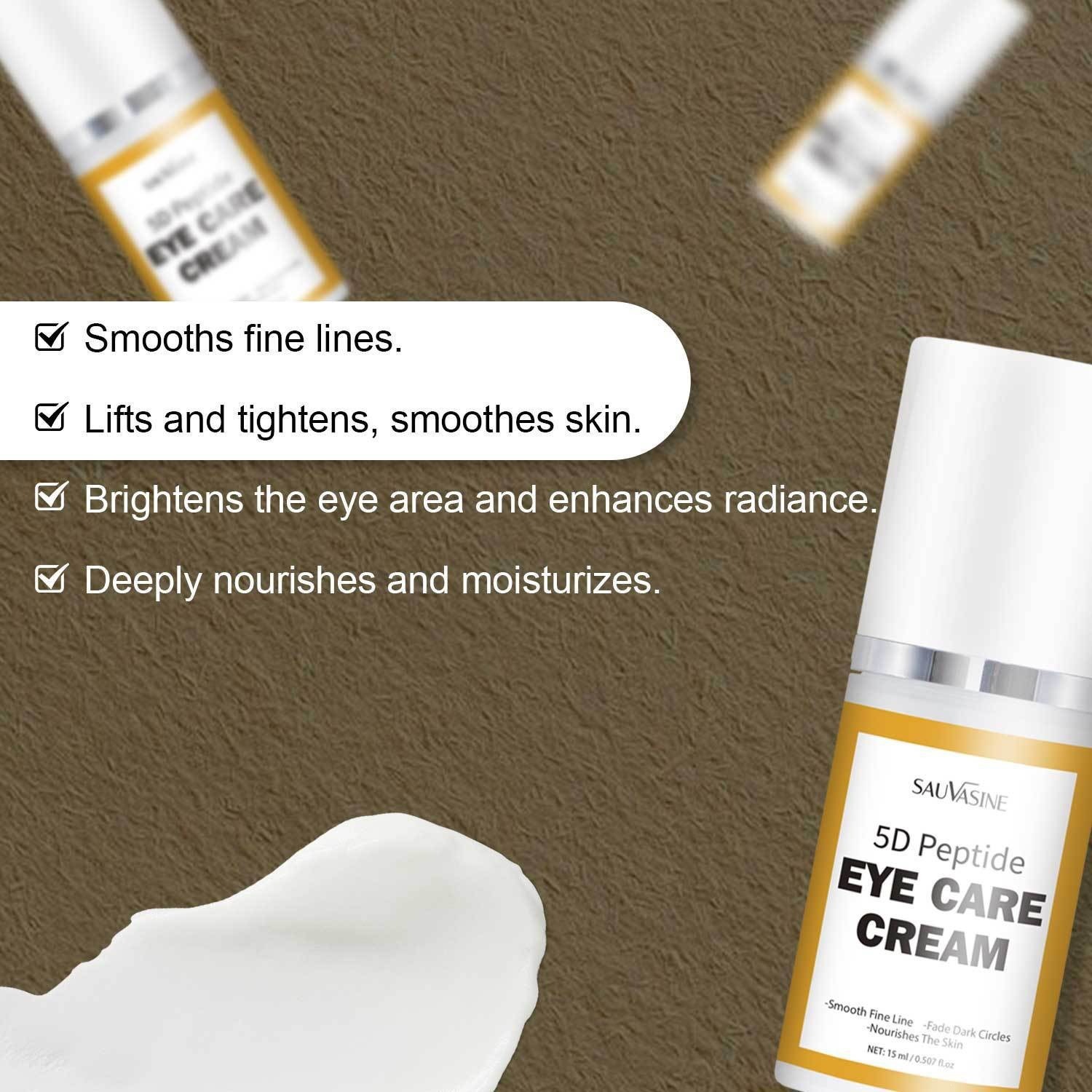Peptide Eye Care Cream Firming Hydrating Fine Line Reducing for Daily Eye Care Natural 15ml