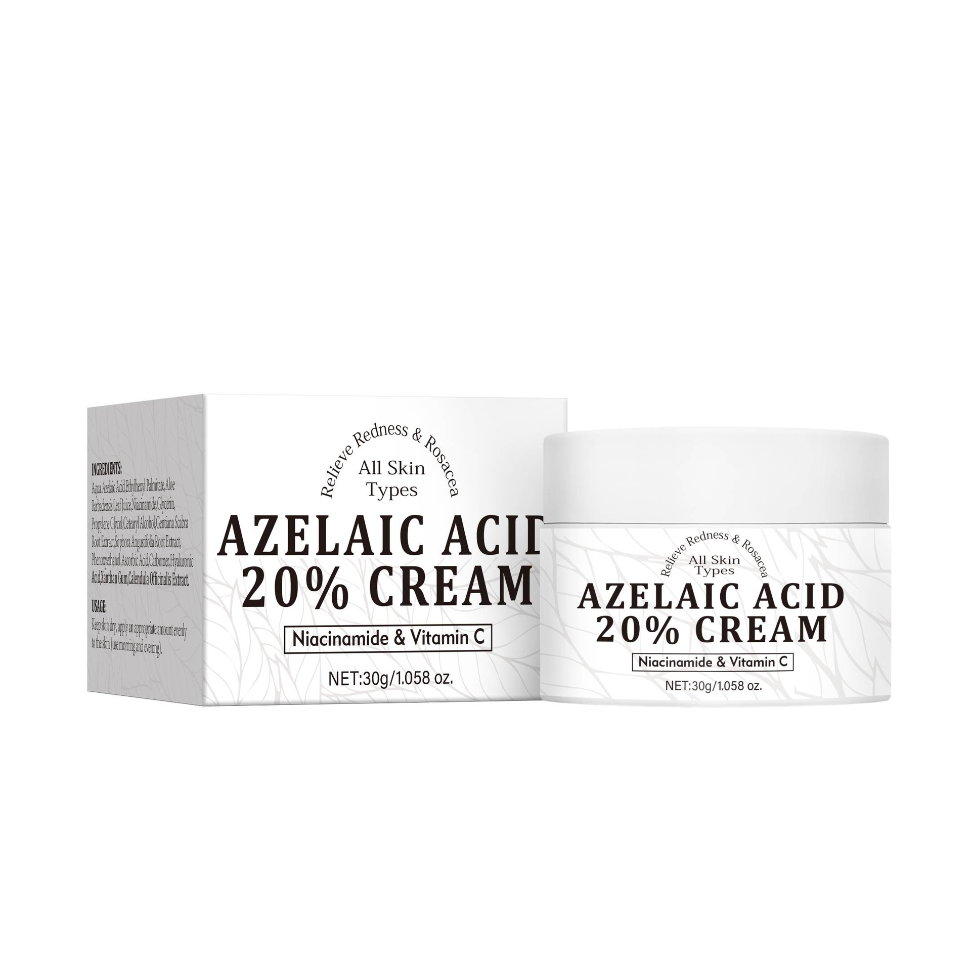 Azelaic Acid 20 Percent Cream Moisturizing Gentle Soothing For Dry Sensitive Skin Daily Face Skincare Treatment