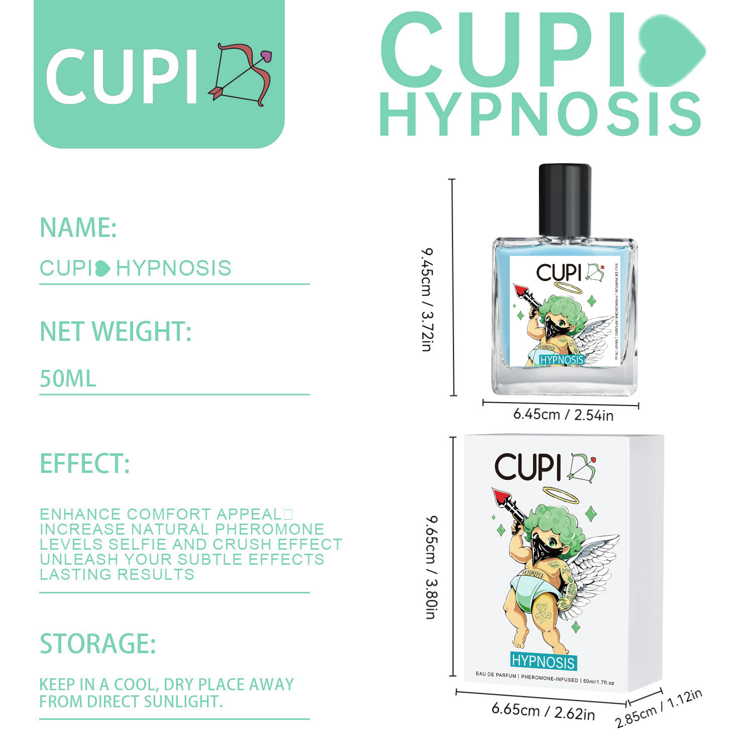 Cupid Perfume 50ml Long Lasting Portable Luxury Scent For Daily Elegance Romantic Date And Gift Giving