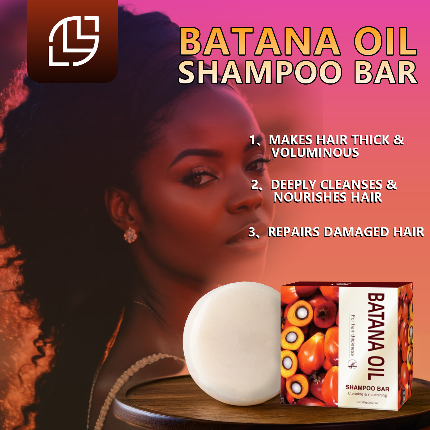 Batana Shampoo Bar Nourishing Scalp Strengthening Roots For Dry Damaged Hair Daily Deep Cleansing And Repair 100g