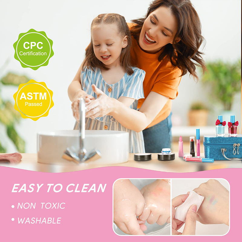 (22pcs crown) Kids Makeup Kit for Girl Real Washable Makeup Set Toys Little Girls Pretend Play for Toddler Kid Children Princess Birthday Gift