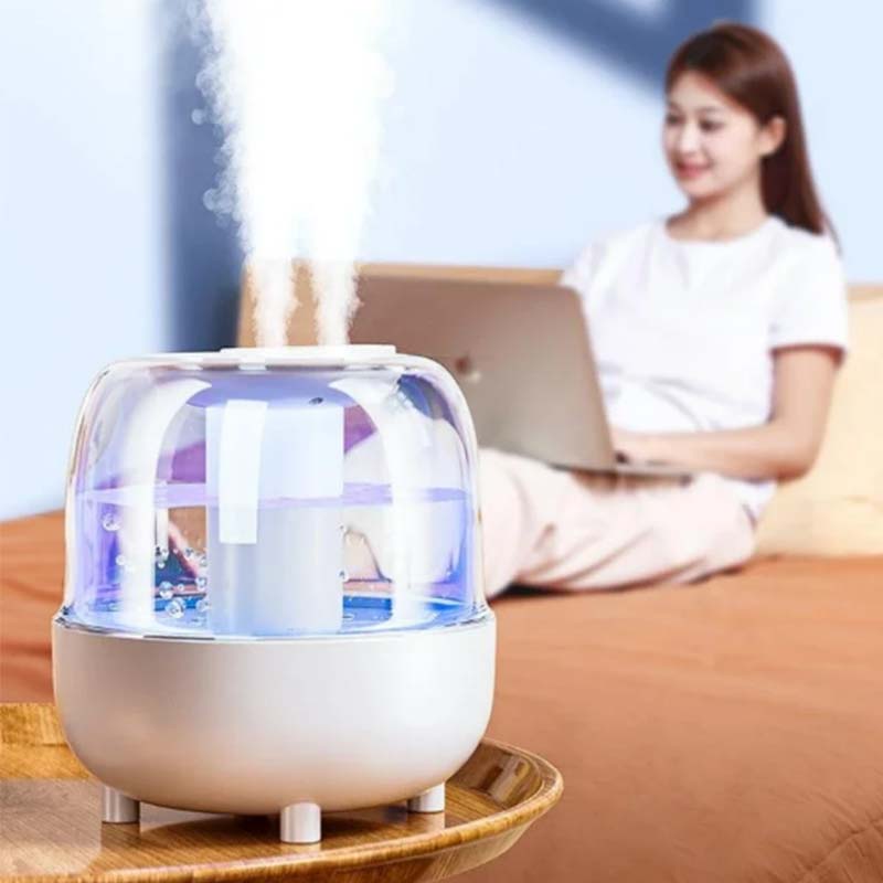 (White) 4l Large Capacity Spray Usb Humidifier Night Light Hydrating Triple Filter Water Can Add Essential Oil Diffuser Air Humificador