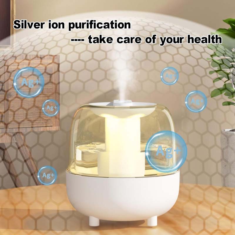 (White) 4l Large Capacity Spray Usb Humidifier Night Light Hydrating Triple Filter Water Can Add Essential Oil Diffuser Air Humificador