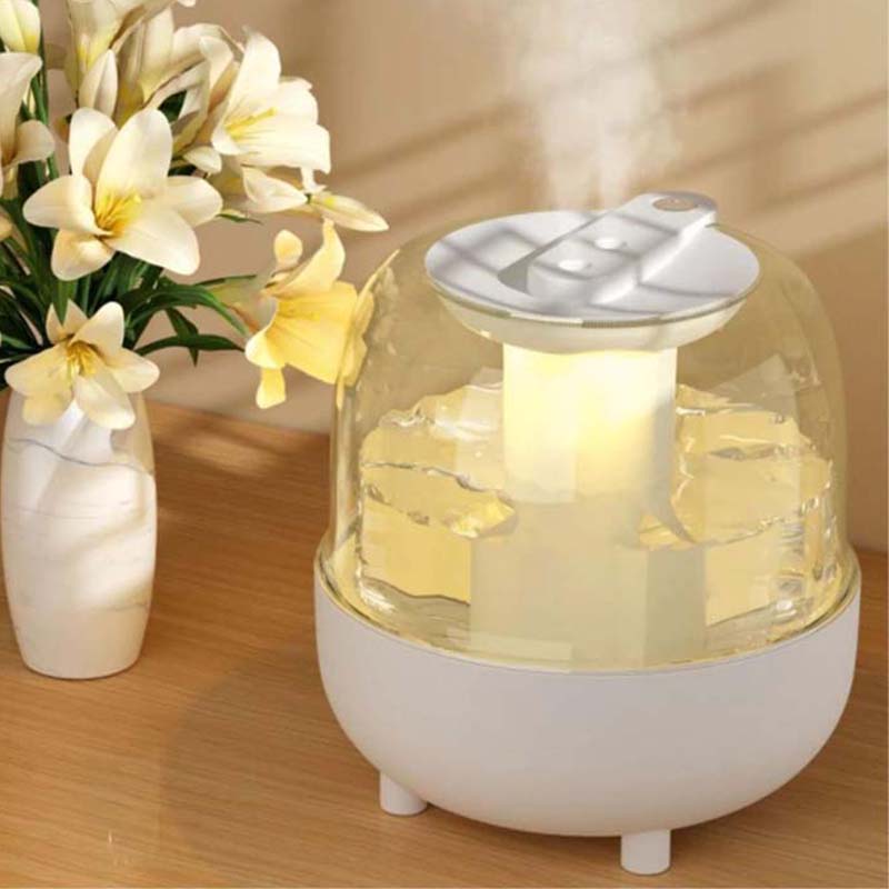 (White) 4l Large Capacity Spray Usb Humidifier Night Light Hydrating Triple Filter Water Can Add Essential Oil Diffuser Air Humificador