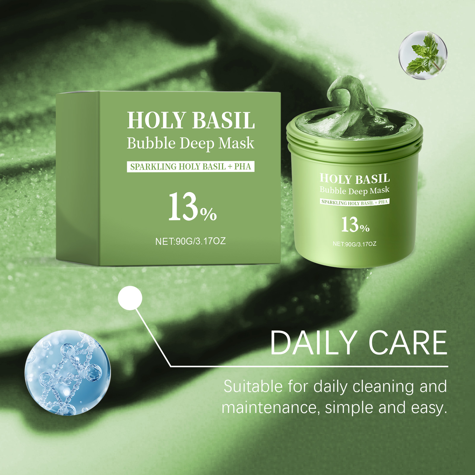 Facial Cleansing Bubble Mask Mild Purifying Oil Control Blackhead Removing Hydrating Moisturizing Soft Smooth Refreshing Watery Bright Skin