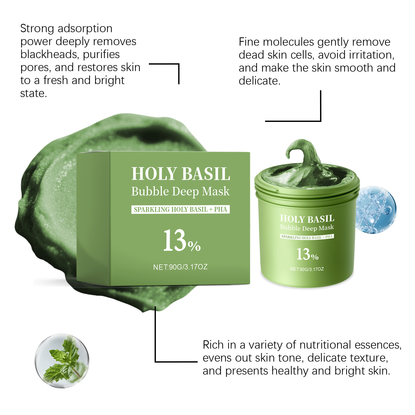 Facial Cleansing Bubble Mask Mild Purifying Oil Control Blackhead Removing Hydrating Moisturizing Soft Smooth Refreshing Watery Bright Skin