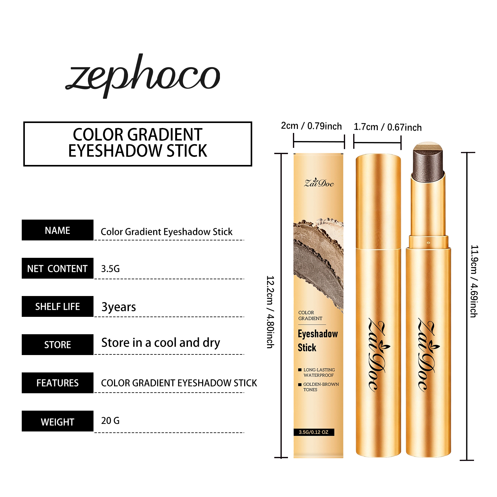 (Pearlescent Earth Tone) Eyeshadow Stick Long Lasting Multi Color Silky Pigmented Compact Bright Create Makeup Look For Daily Beauty Styling