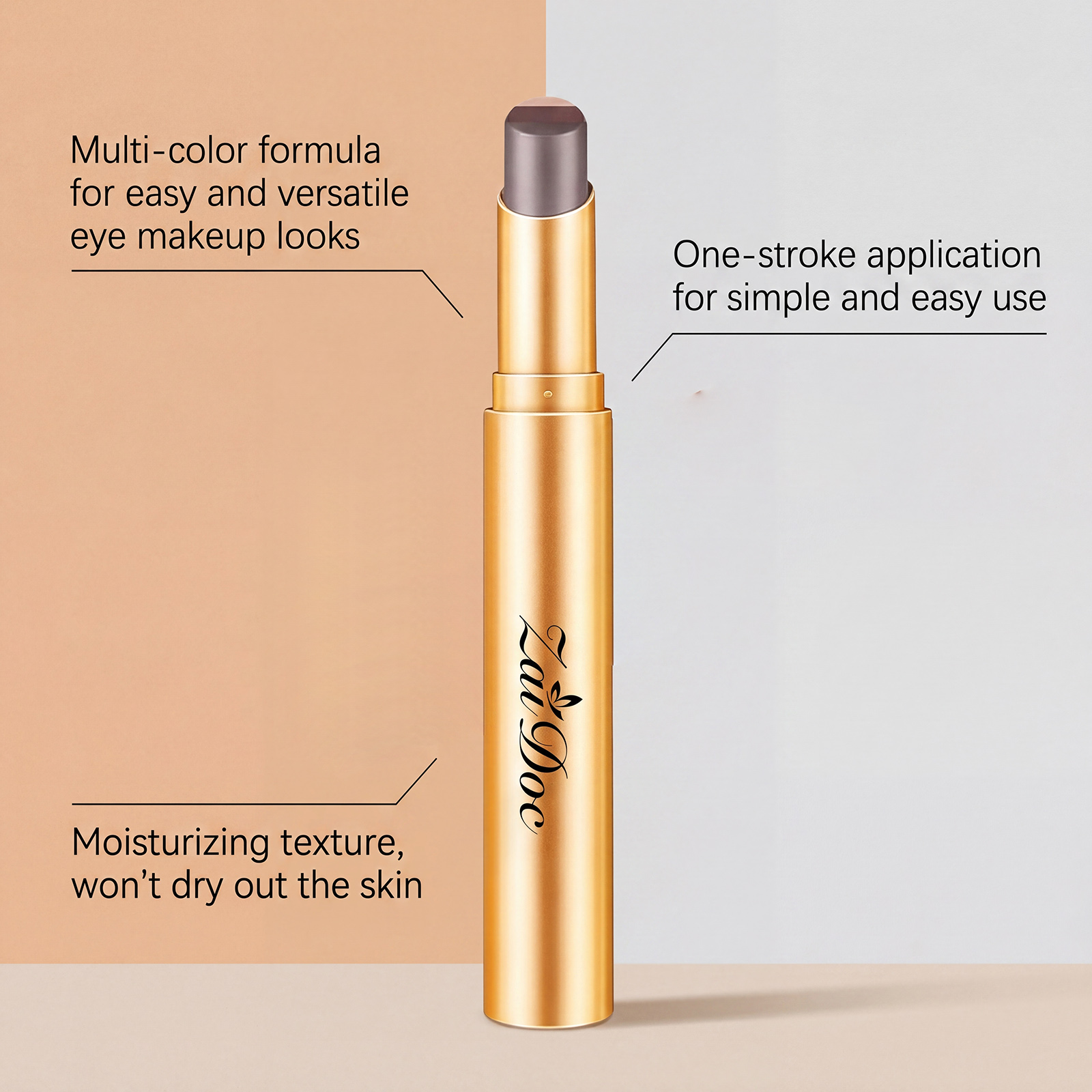 (Pearlescent Earth Tone) Eyeshadow Stick Long Lasting Multi Color Silky Pigmented Compact Bright Create Makeup Look For Daily Beauty Styling