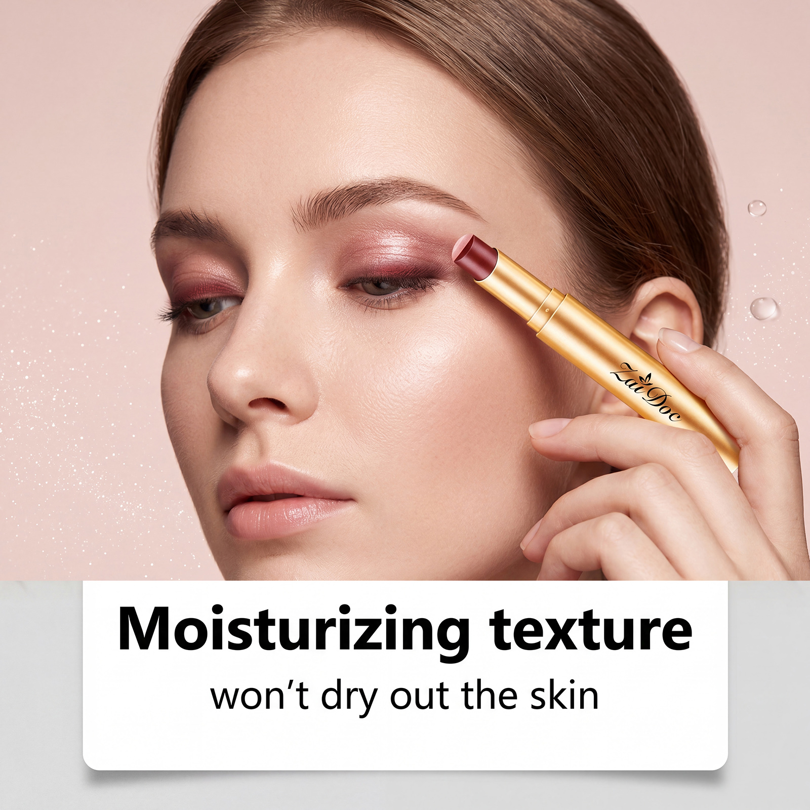 (Pearlescent Earth Tone) Eyeshadow Stick Long Lasting Multi Color Silky Pigmented Compact Bright Create Makeup Look For Daily Beauty Styling
