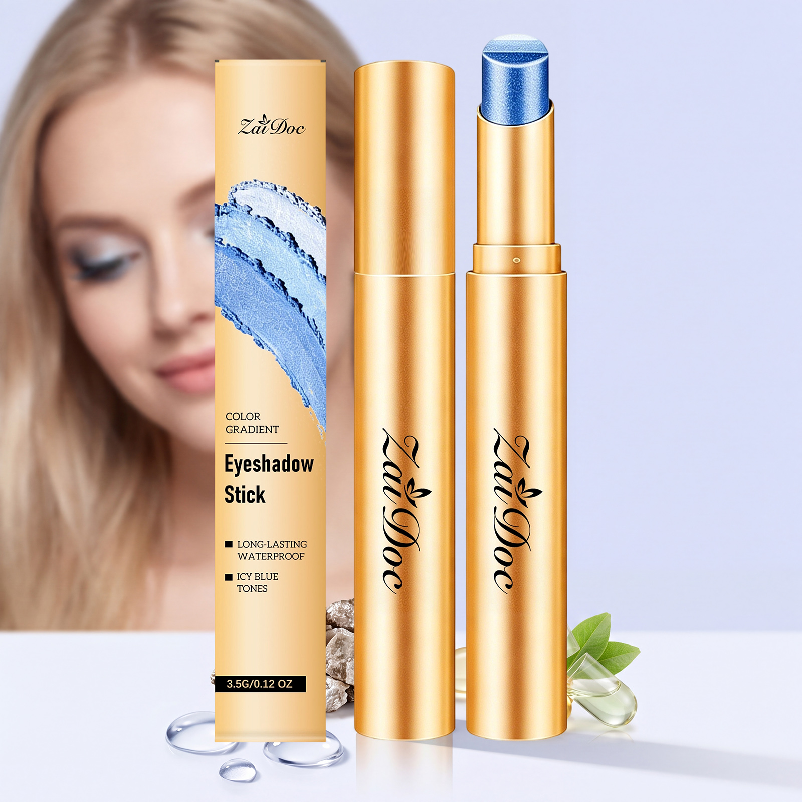 (Pearlescent Earth Tone) Eyeshadow Stick Long Lasting Multi Color Silky Pigmented Compact Bright Create Makeup Look For Daily Beauty Styling