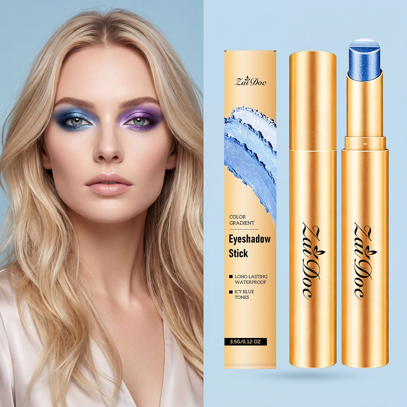 (Pearlescent Earth Tone) Eyeshadow Stick Long Lasting Multi Color Silky Pigmented Compact Bright Create Makeup Look For Daily Beauty Styling