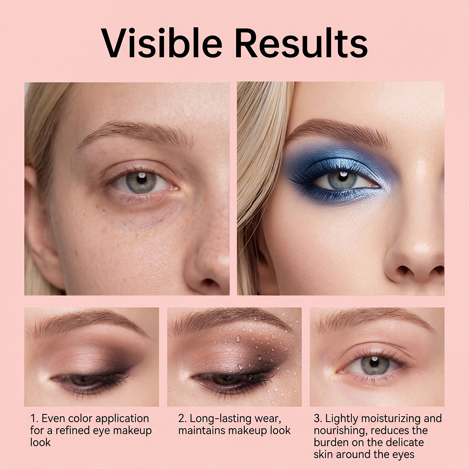 (Pearlescent Earth Tone) Eyeshadow Stick Long Lasting Multi Color Silky Pigmented Compact Bright Create Makeup Look For Daily Beauty Styling