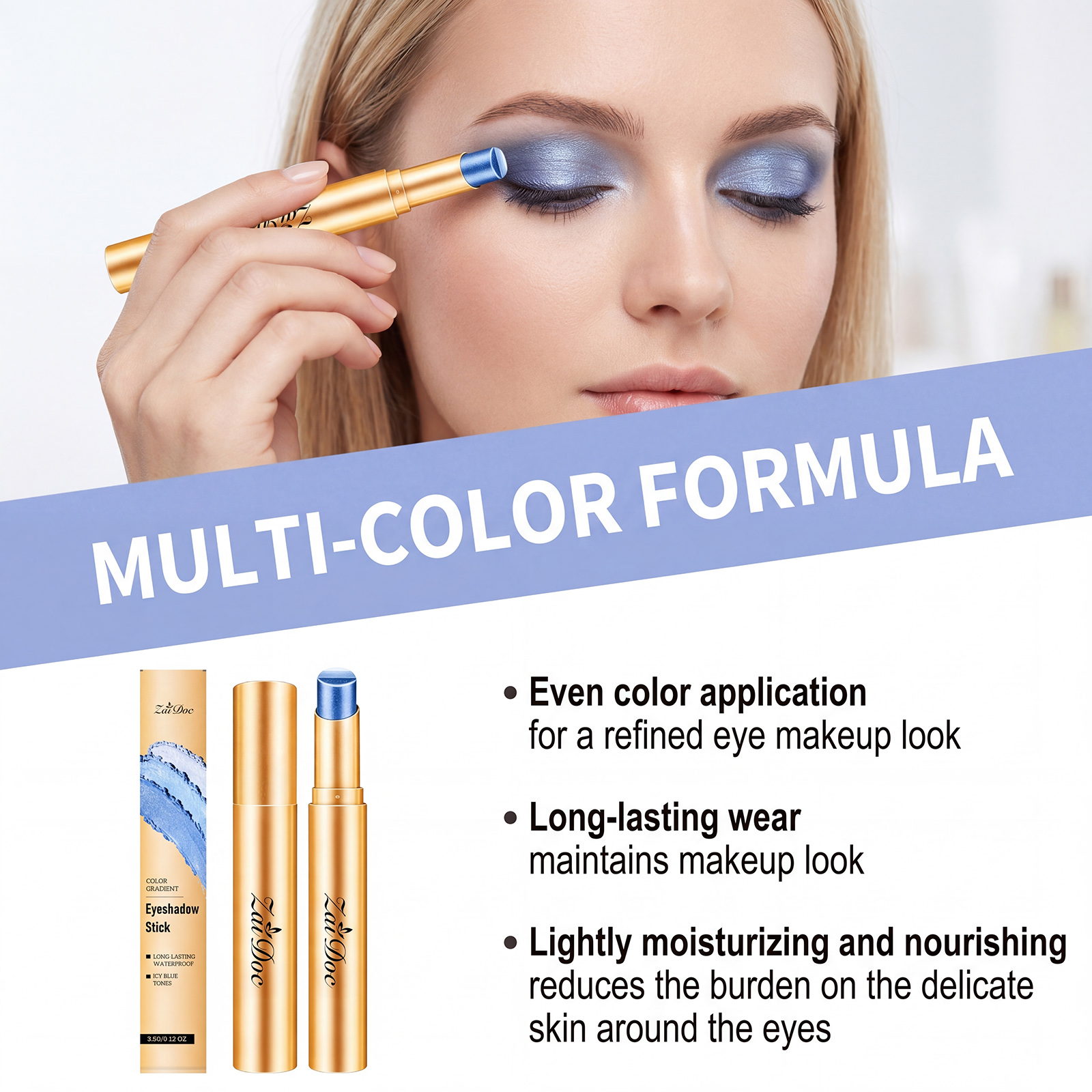 (Pearlescent Earth Tone) Eyeshadow Stick Long Lasting Multi Color Silky Pigmented Compact Bright Create Makeup Look For Daily Beauty Styling