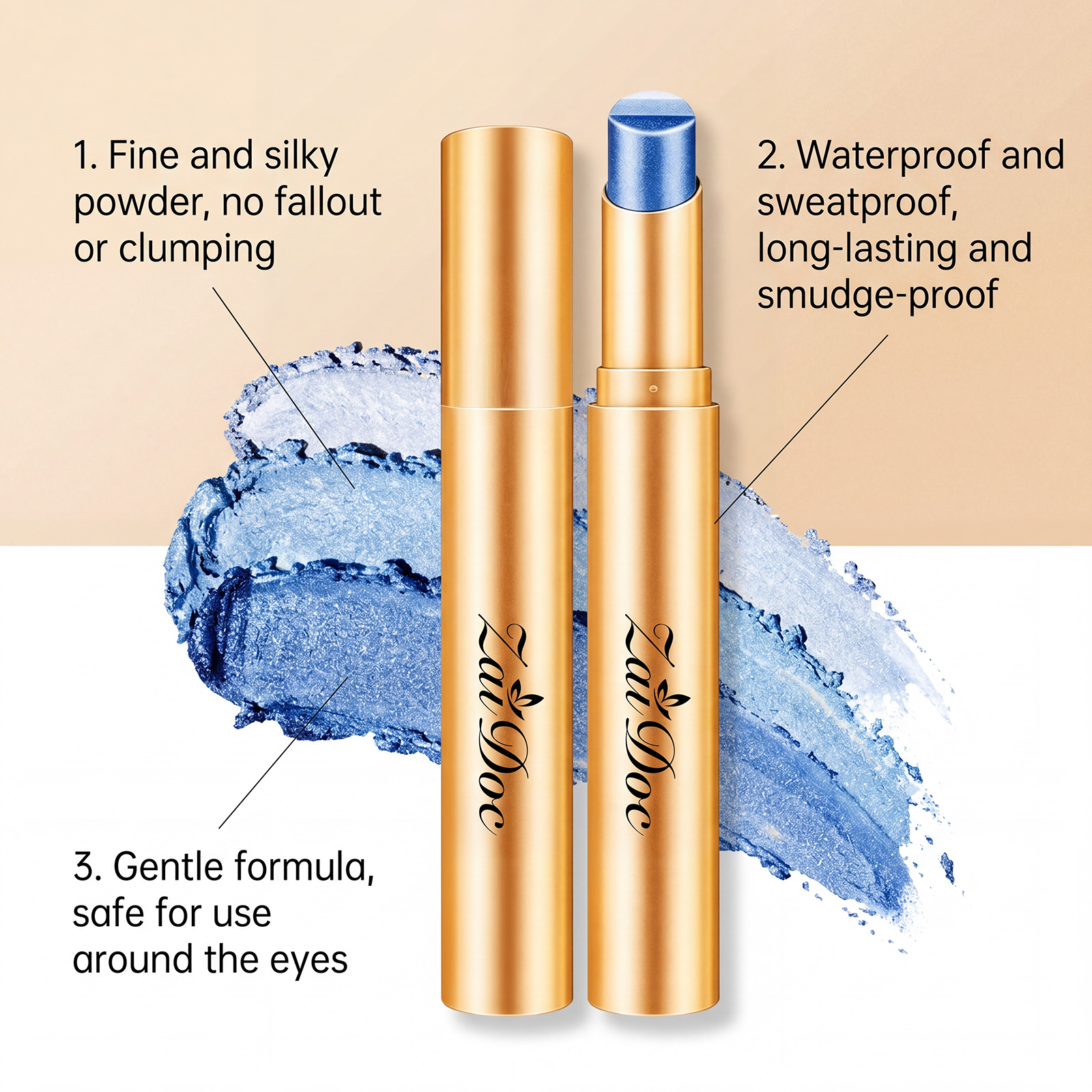 (Pearlescent Earth Tone) Eyeshadow Stick Long Lasting Multi Color Silky Pigmented Compact Bright Create Makeup Look For Daily Beauty Styling