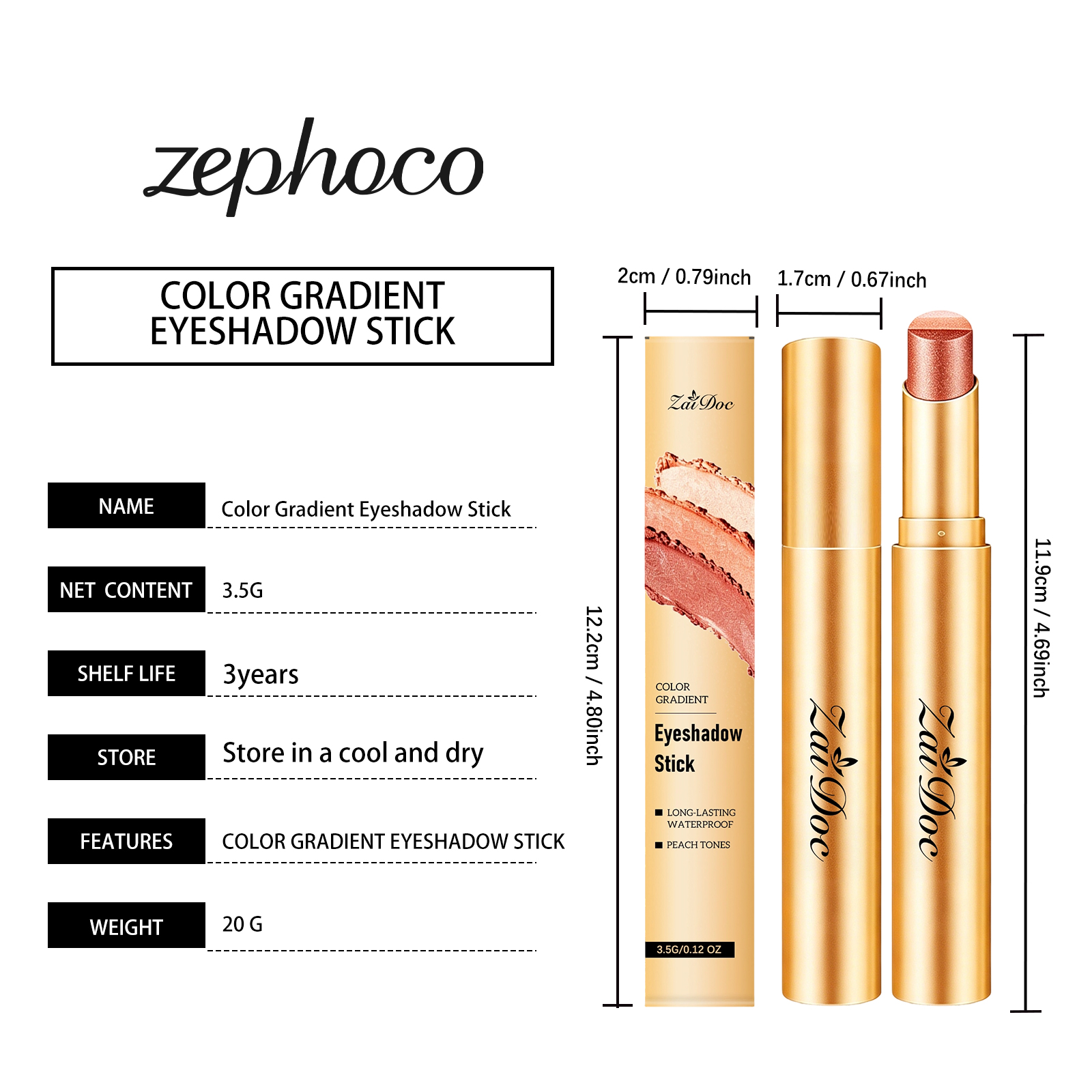 (Pearlescent Earth Tone) Eyeshadow Stick Long Lasting Multi Color Silky Pigmented Compact Bright Create Makeup Look For Daily Beauty Styling