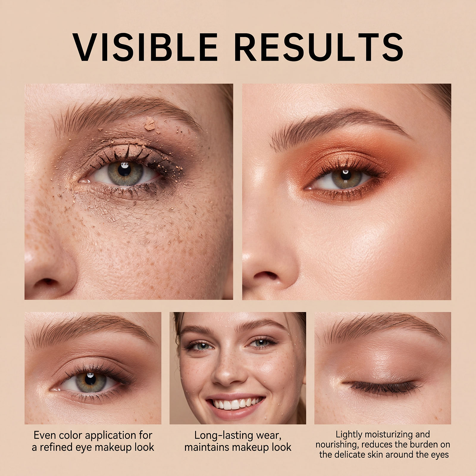 (Pearlescent Earth Tone) Eyeshadow Stick Long Lasting Multi Color Silky Pigmented Compact Bright Create Makeup Look For Daily Beauty Styling