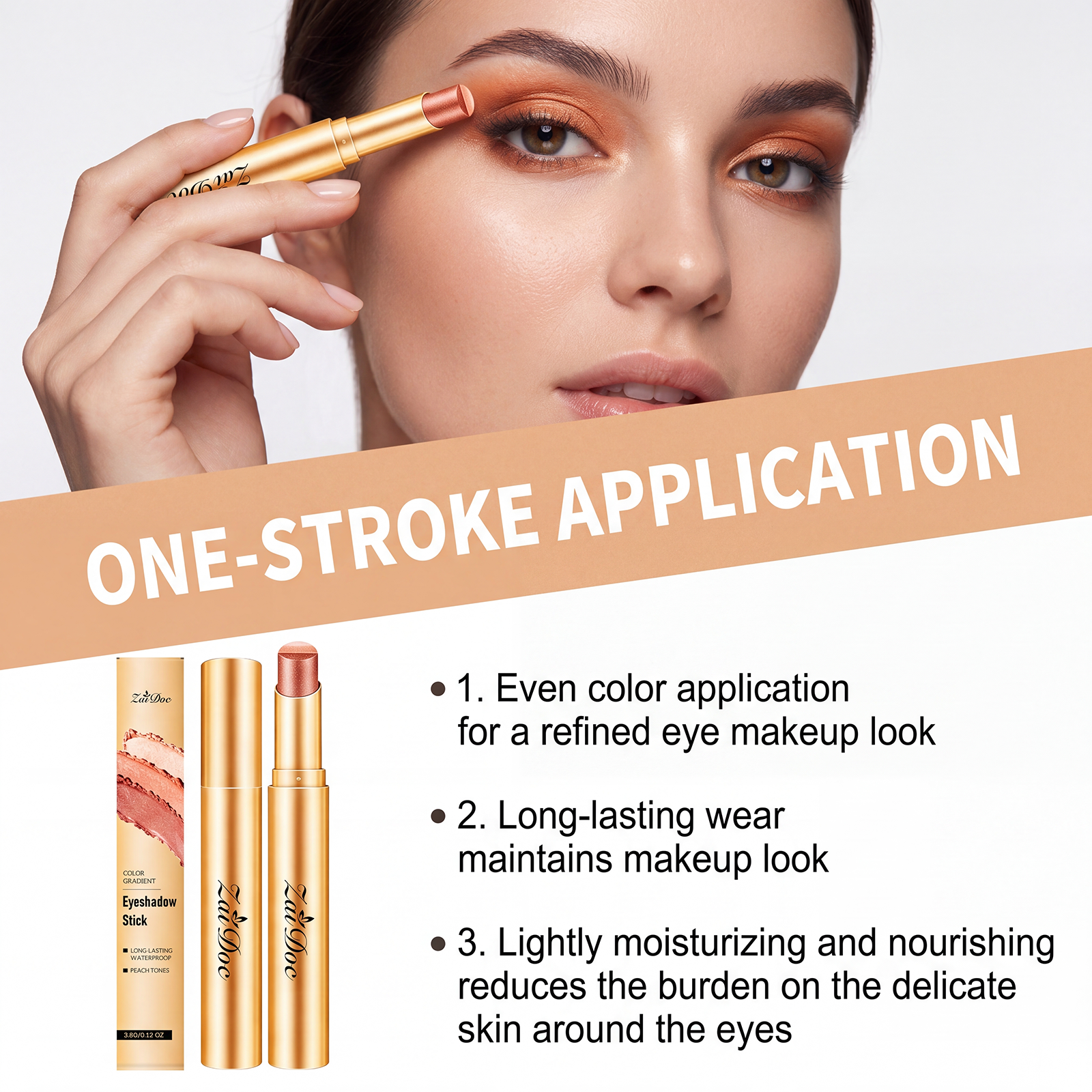 (Pearlescent Earth Tone) Eyeshadow Stick Long Lasting Multi Color Silky Pigmented Compact Bright Create Makeup Look For Daily Beauty Styling