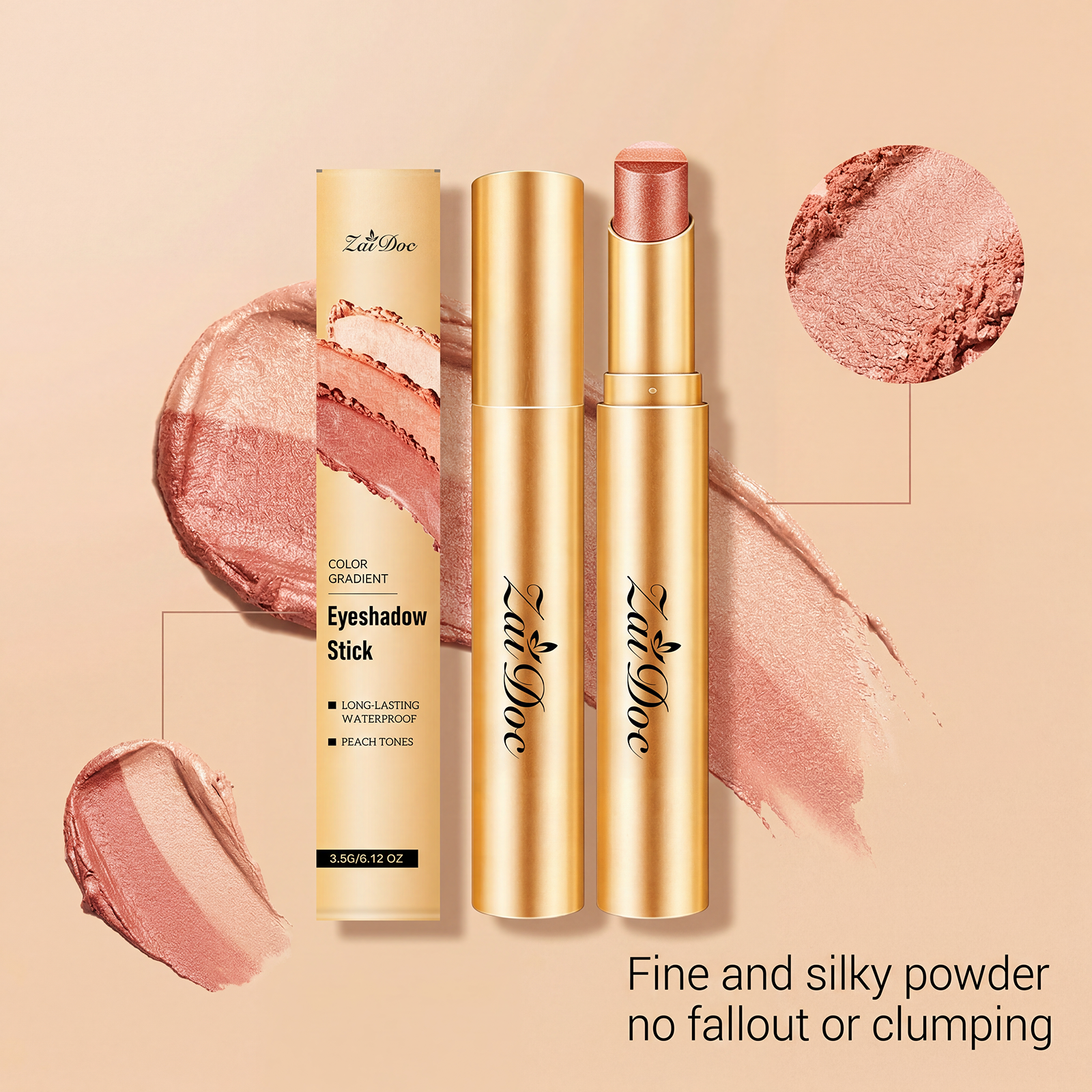 (Pearlescent Earth Tone) Eyeshadow Stick Long Lasting Multi Color Silky Pigmented Compact Bright Create Makeup Look For Daily Beauty Styling