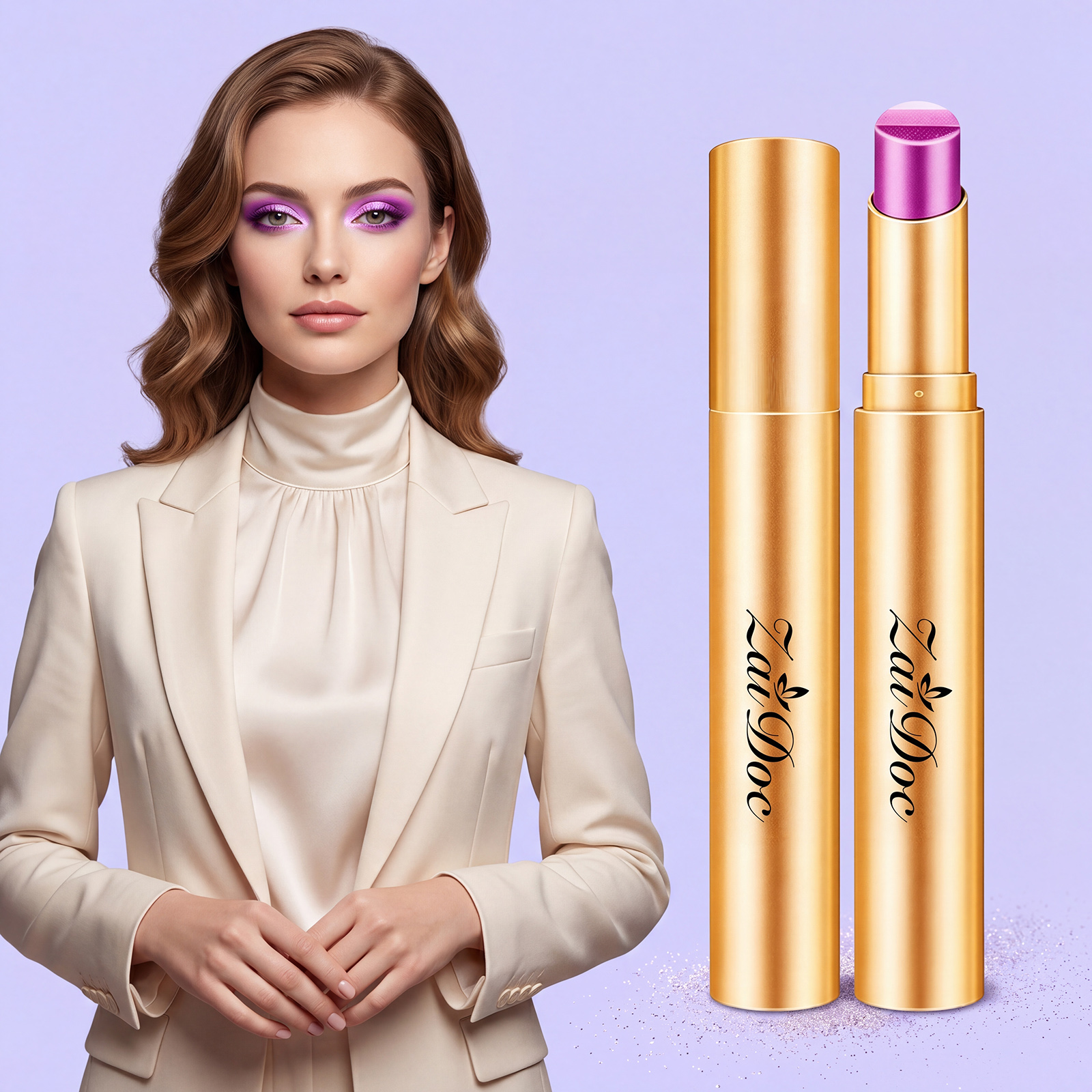 (Pearlescent Earth Tone) Eyeshadow Stick Long Lasting Multi Color Silky Pigmented Compact Bright Create Makeup Look For Daily Beauty Styling