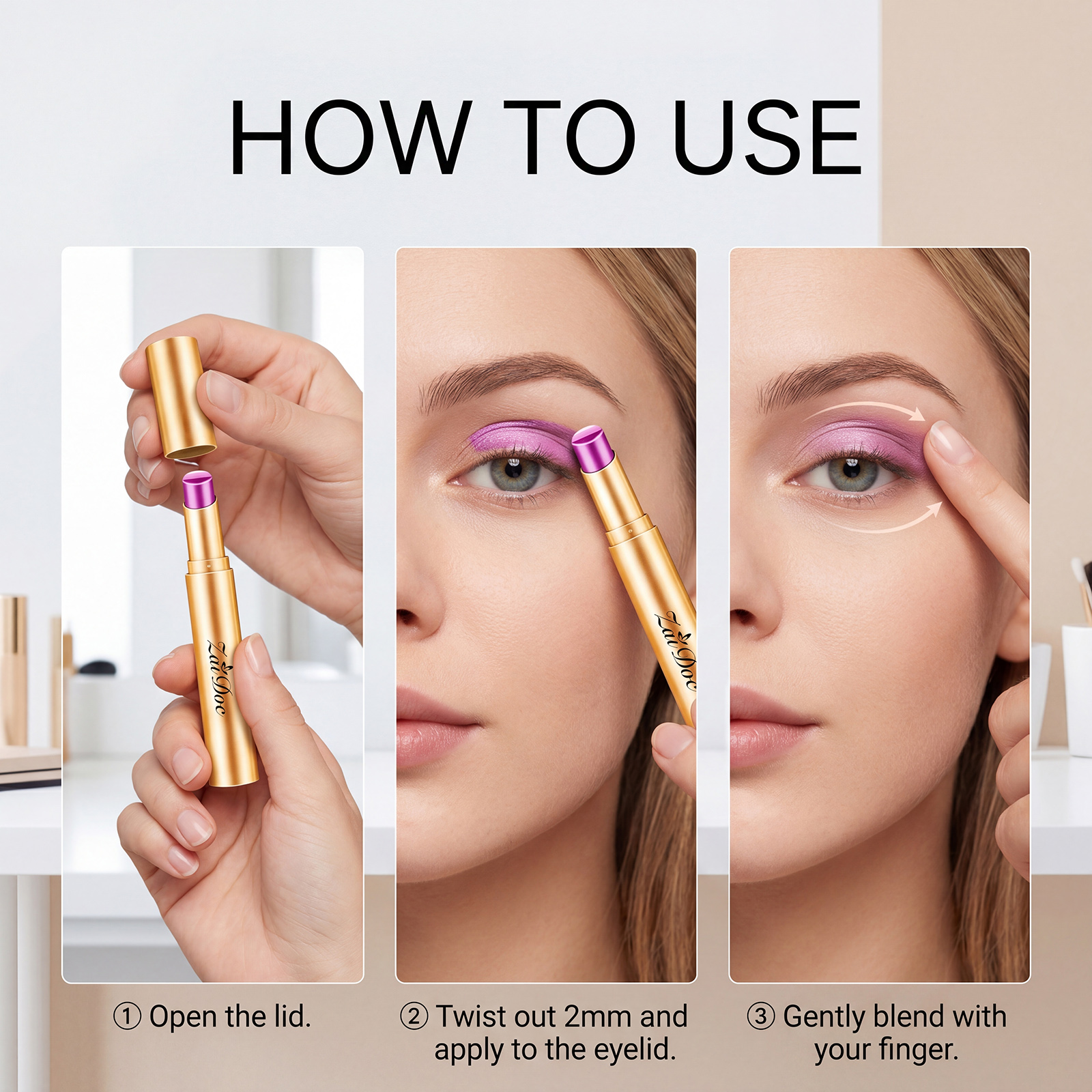 (Pearlescent Earth Tone) Eyeshadow Stick Long Lasting Multi Color Silky Pigmented Compact Bright Create Makeup Look For Daily Beauty Styling