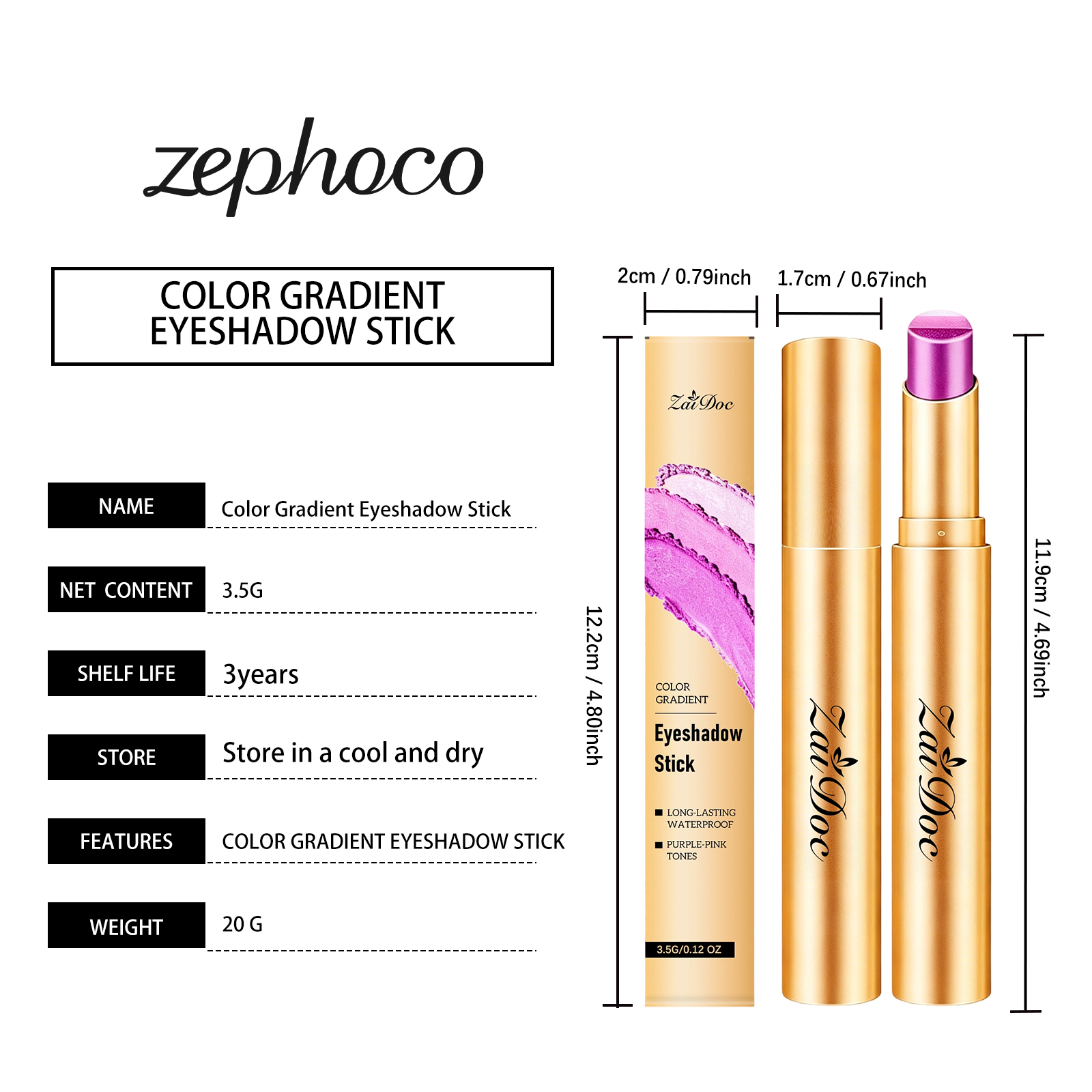 (Pearlescent Earth Tone) Eyeshadow Stick Long Lasting Multi Color Silky Pigmented Compact Bright Create Makeup Look For Daily Beauty Styling