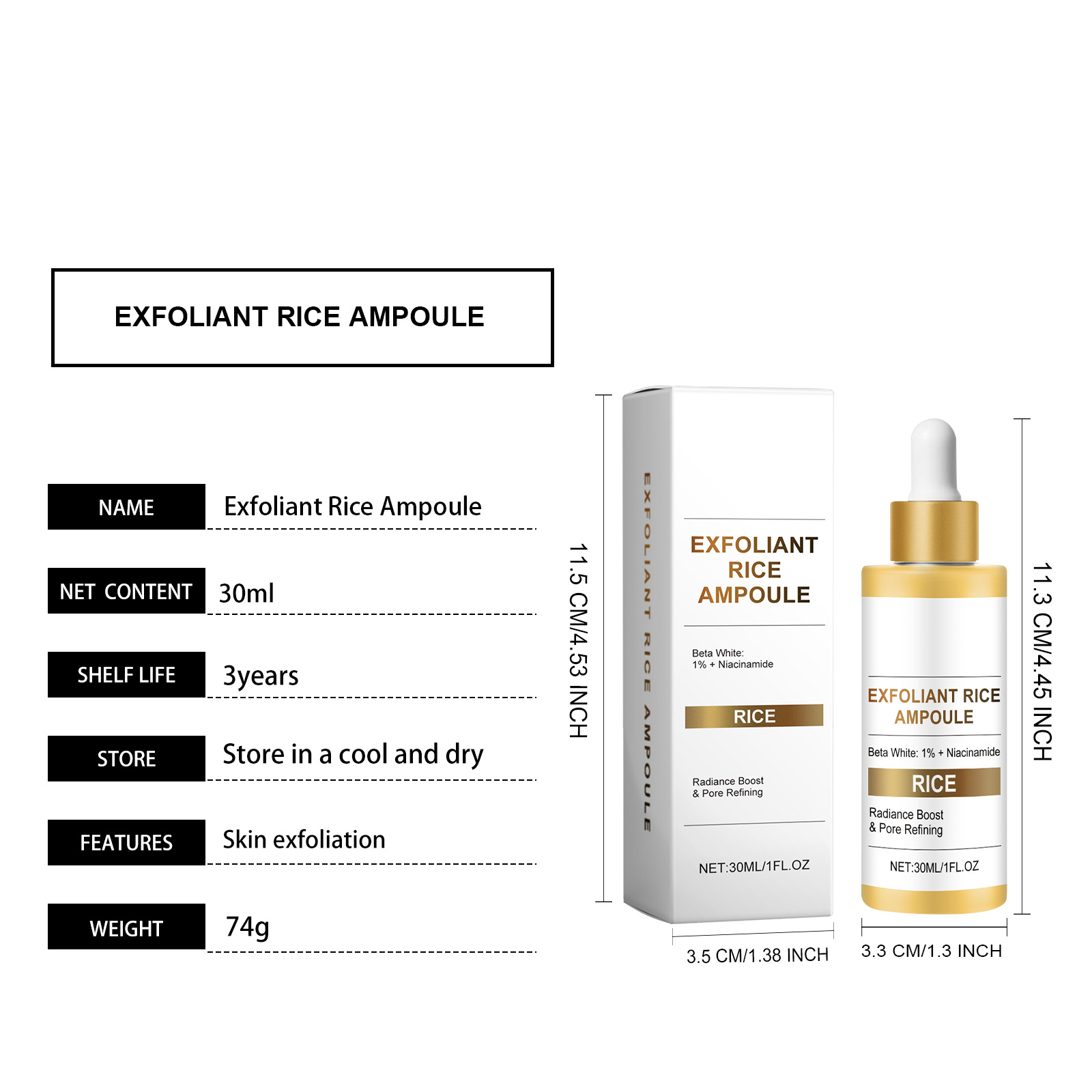 Rice Essence Liquid Exfoliating Cleansing Refreshing Non Sticky Nourishing Smooth Moisturizing Facial Skin Care Product