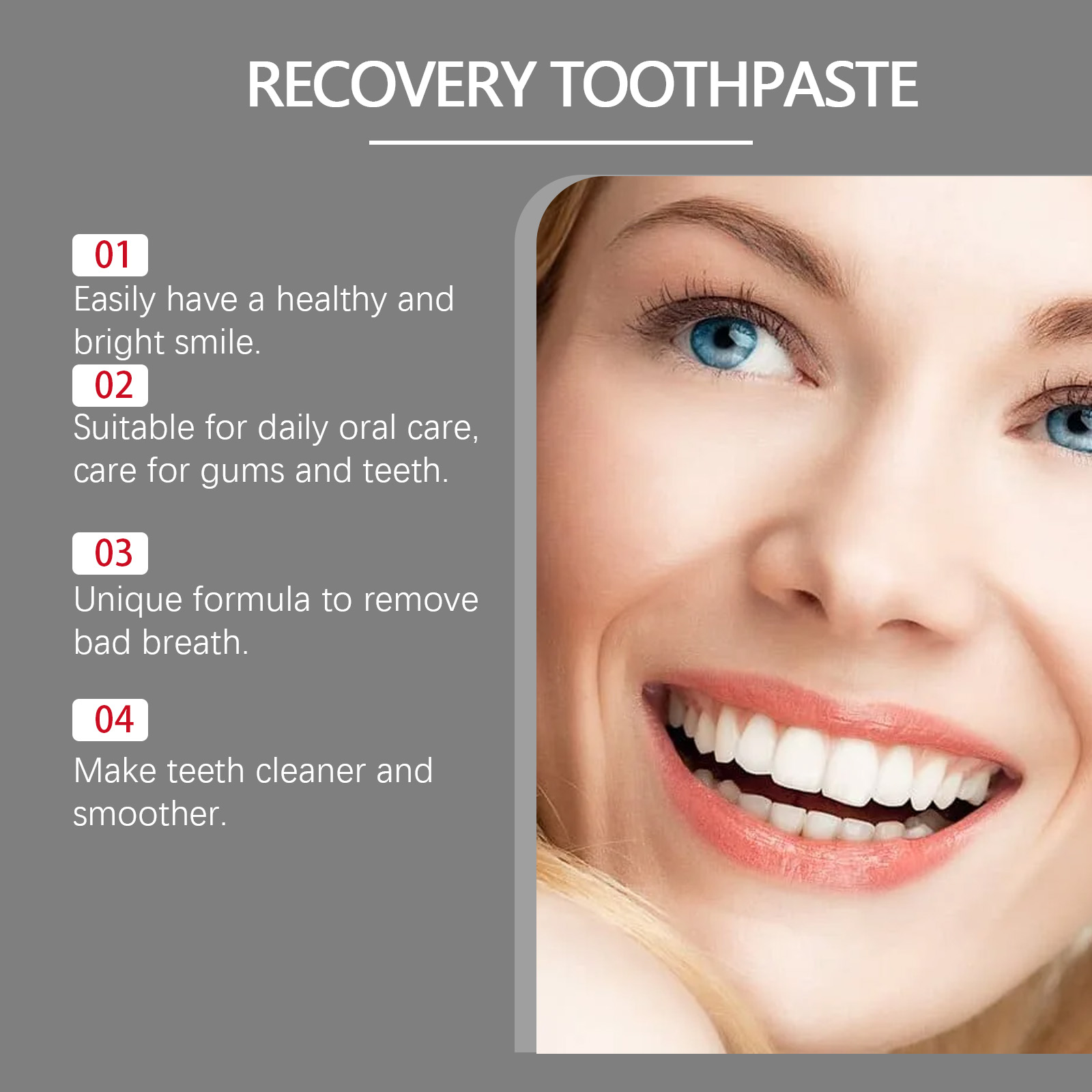 Whitening Repair Toothpaste Daily Gum Care Mild Clean Fresh Teeth Protect Stain Dirt Removal
