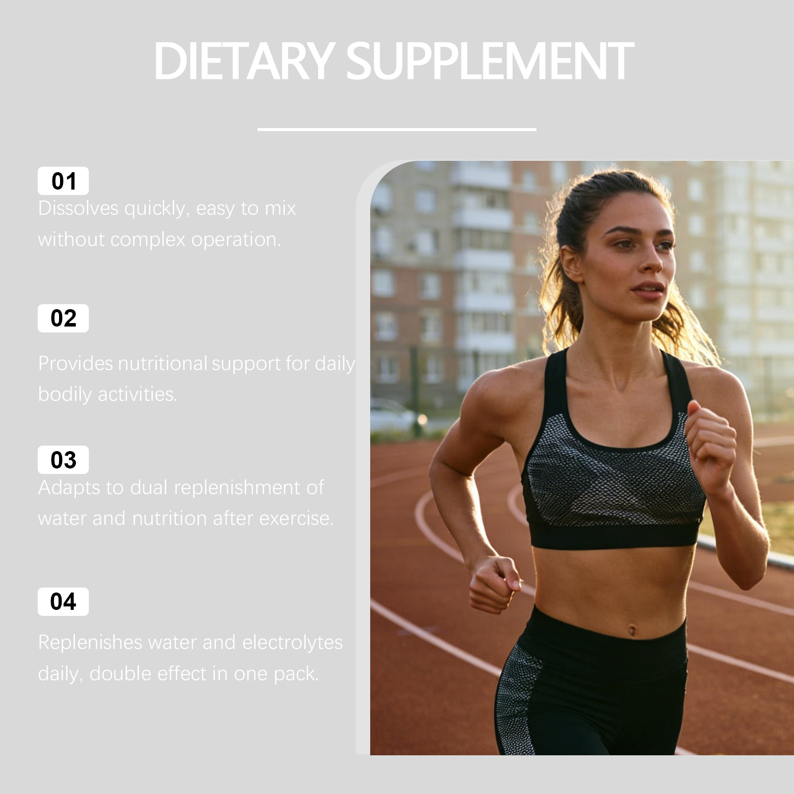 Electrolyte Energy Supplement Powder Mild Gentle Portable Daily Body Vitality Strength Boost Active Healthy Natural Care