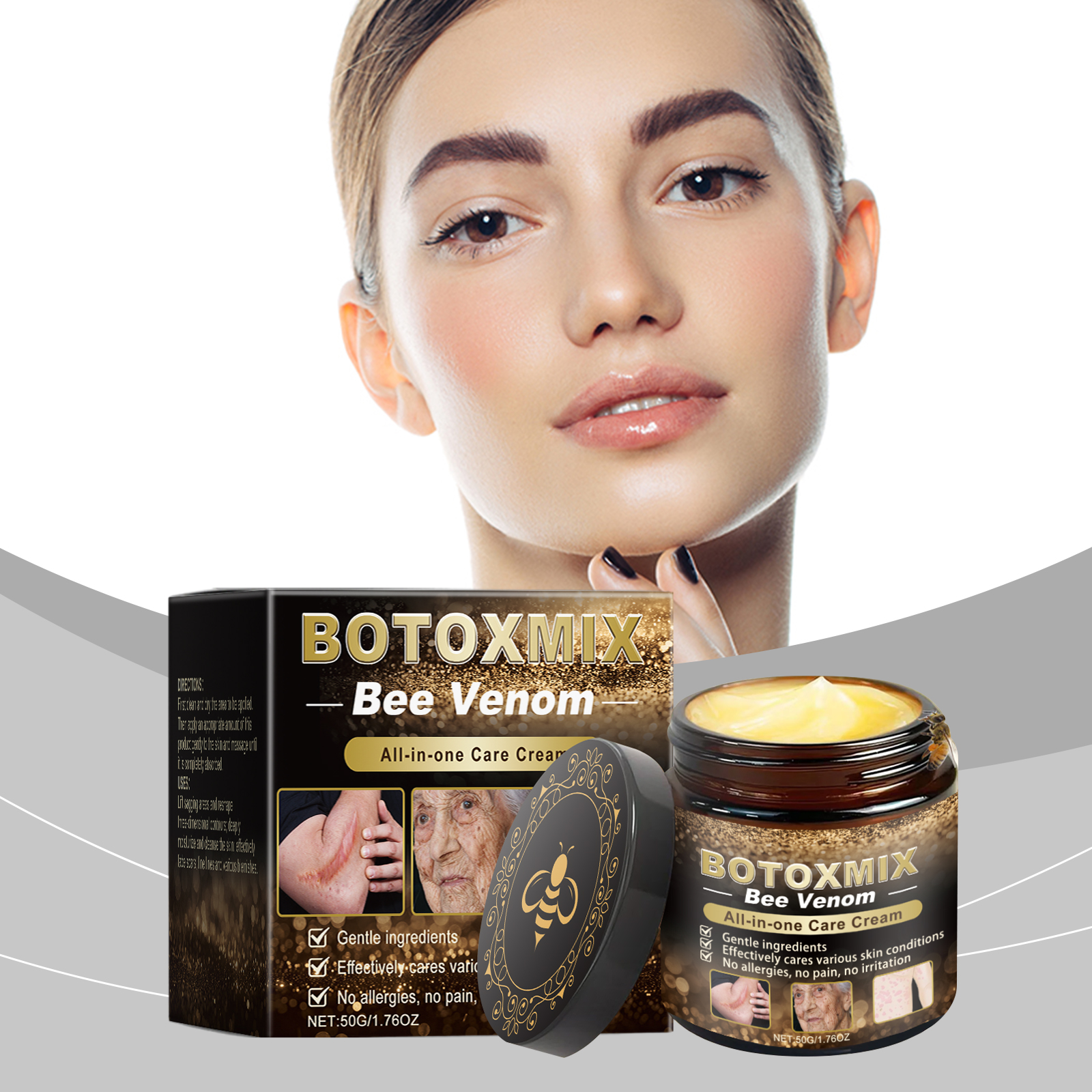 Bee Venom Skin Cream Firming Soothing Hydrating Nourishing Moisturizing For Daily Facial Skin Care