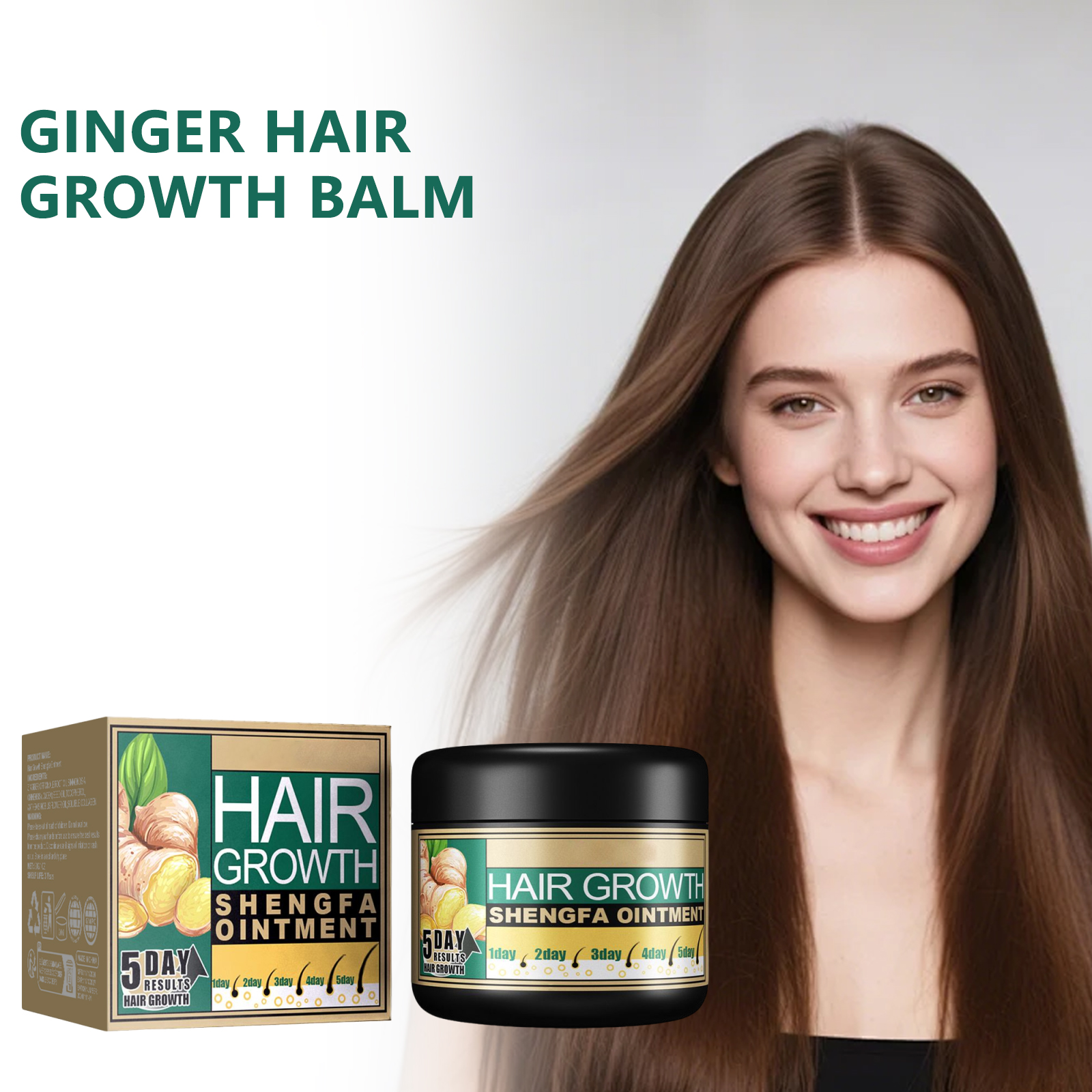 Ginger Hair Cream Nourish Dry Frizzy Hair Nutritious Soft Shiny Smooth Scalp Massage Care Ointment