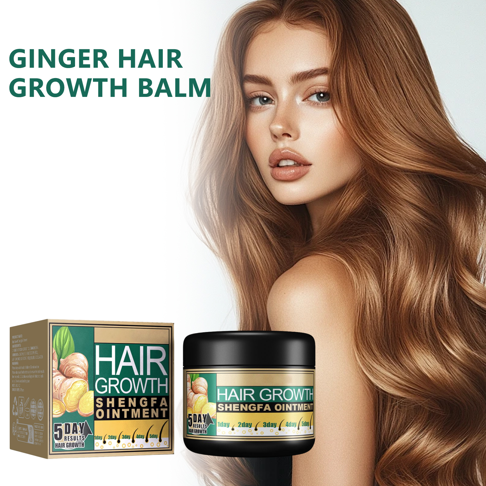 Ginger Hair Cream Nourish Dry Frizzy Hair Nutritious Soft Shiny Smooth Scalp Massage Care Ointment
