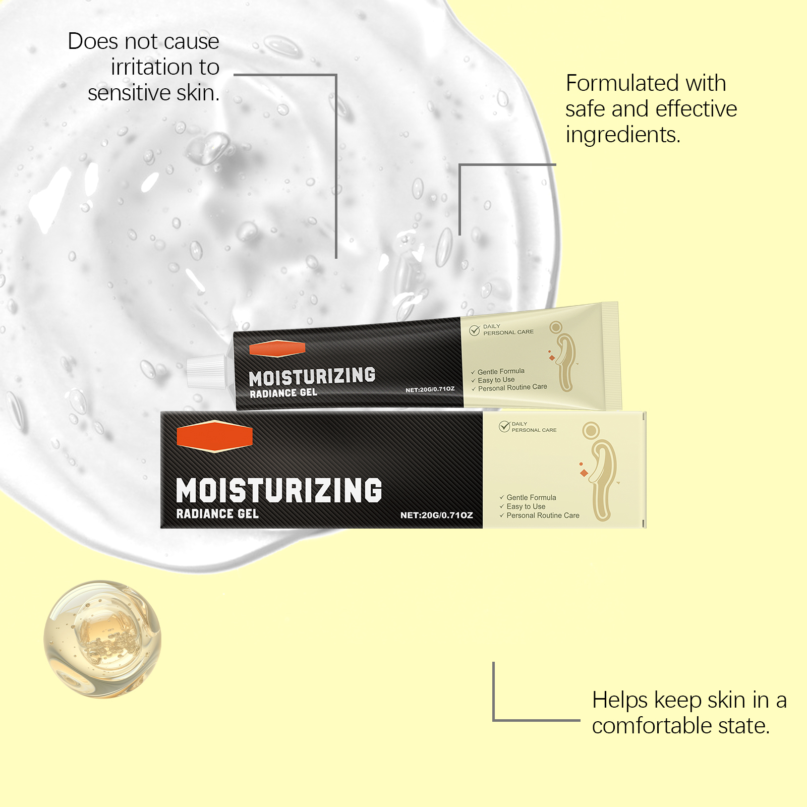 Male Skin Care Gel Mild Soft Fresh Hydrating Moisturizing Body Massage Daily Gentle Treatment