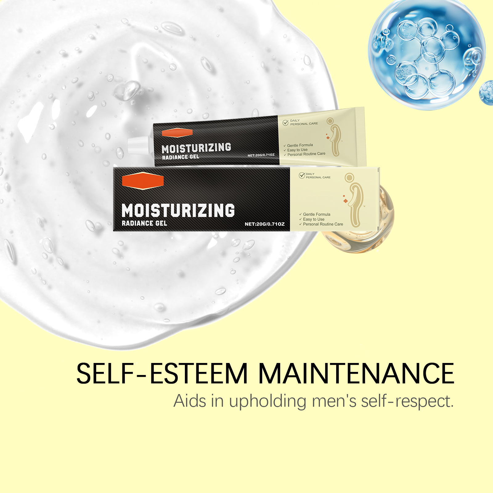 Male Skin Care Gel Mild Soft Fresh Hydrating Moisturizing Body Massage Daily Gentle Treatment