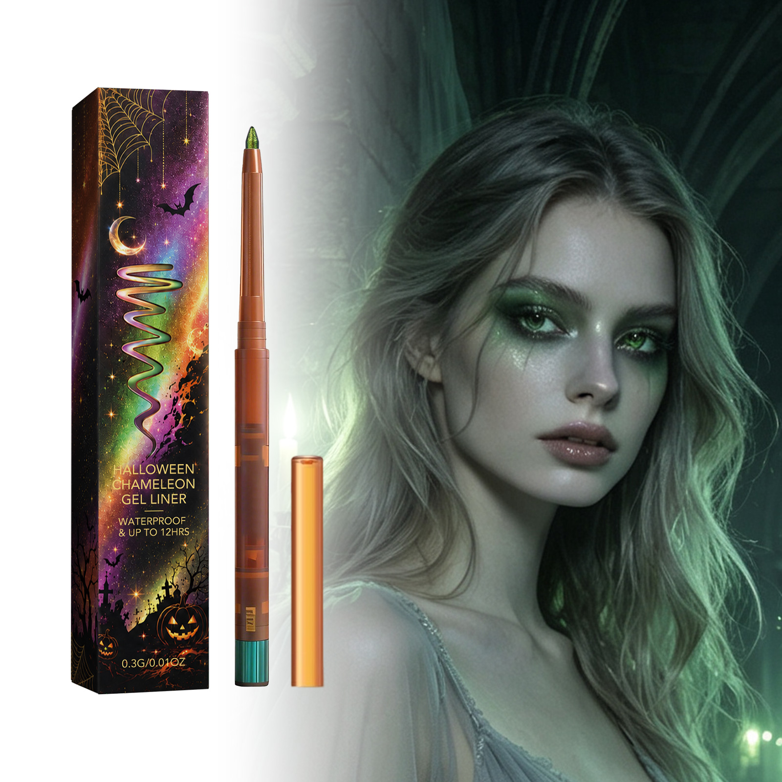 (01) Halloween Color Shifting Eyeliner Pen Rich Pigment Bright Glam Festival Eye Makeup Decoration