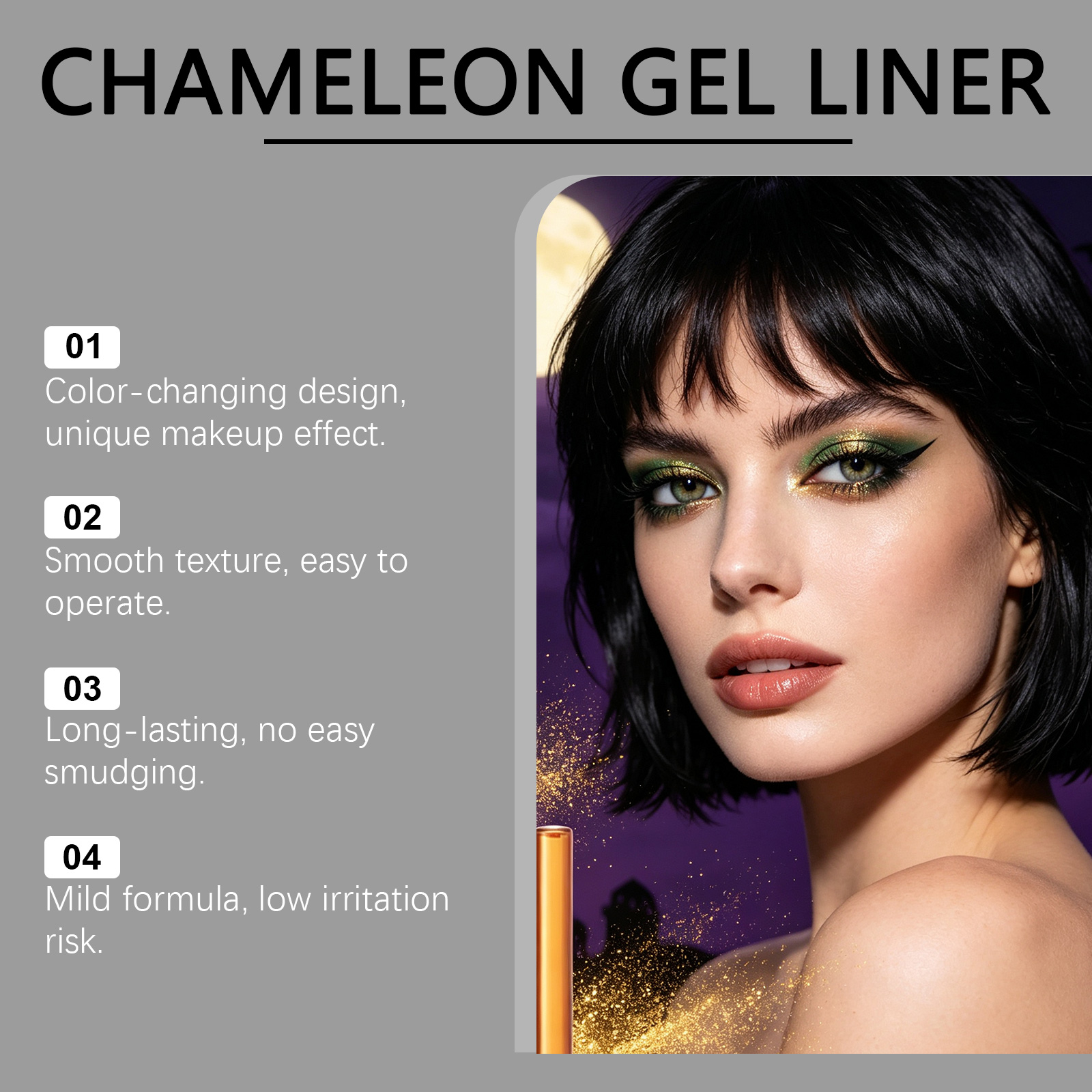 (01) Halloween Color Shifting Eyeliner Pen Rich Pigment Bright Glam Festival Eye Makeup Decoration