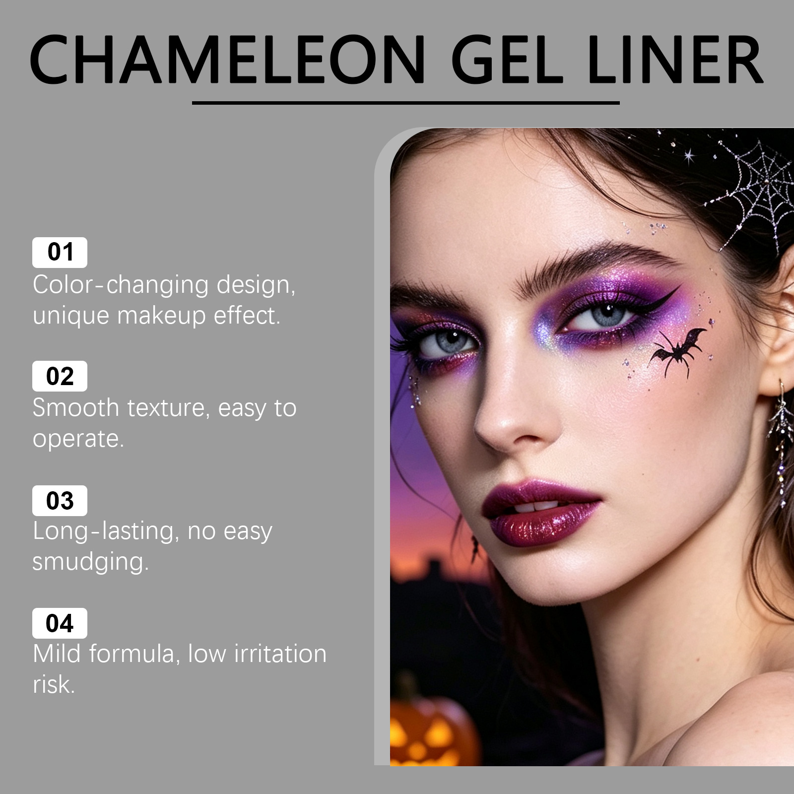 (01) Halloween Color Shifting Eyeliner Pen Rich Pigment Bright Glam Festival Eye Makeup Decoration