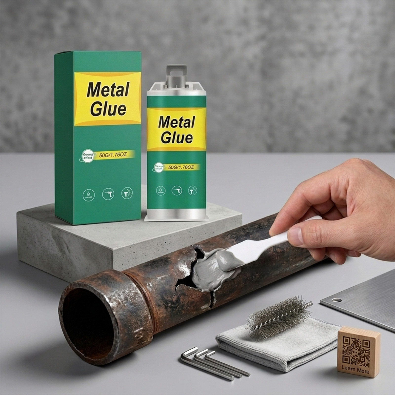 Metal Glue Double Component Long Lasting Solid Curing Strong Bonding Matching Tools Multi Material Adhesion