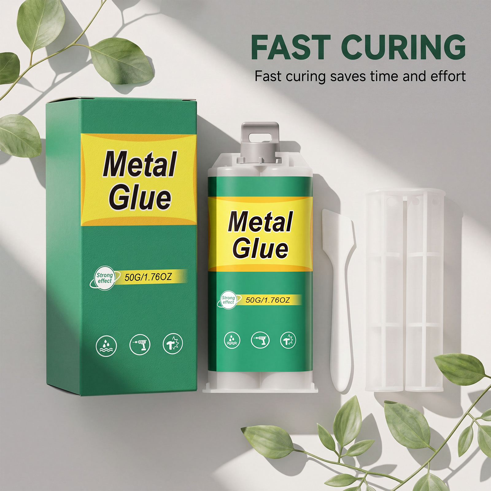 Metal Glue Double Component Long Lasting Solid Curing Strong Bonding Matching Tools Multi Material Adhesion