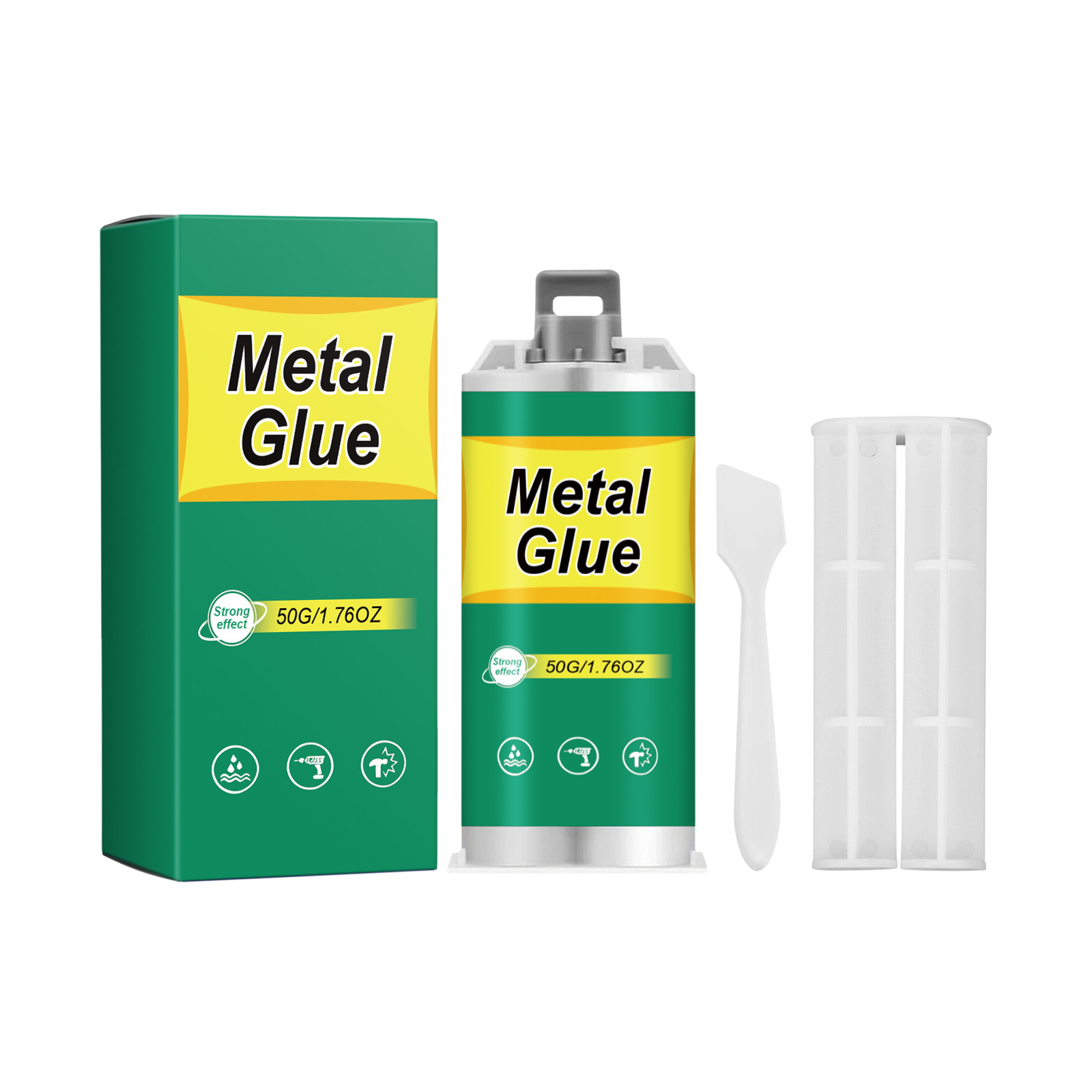 Metal Glue Double Component Long Lasting Solid Curing Strong Bonding Matching Tools Multi Material Adhesion