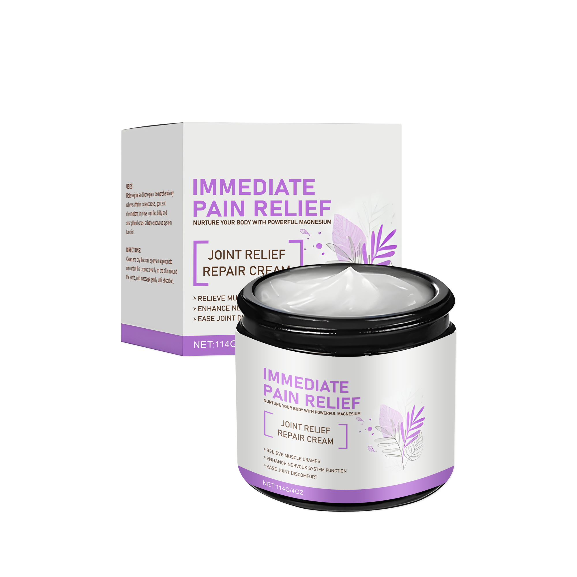 Magnesium Cream Mild Moisturizing Daily Massage Caring Comfortable Nourishing Knee Leg Joint Care