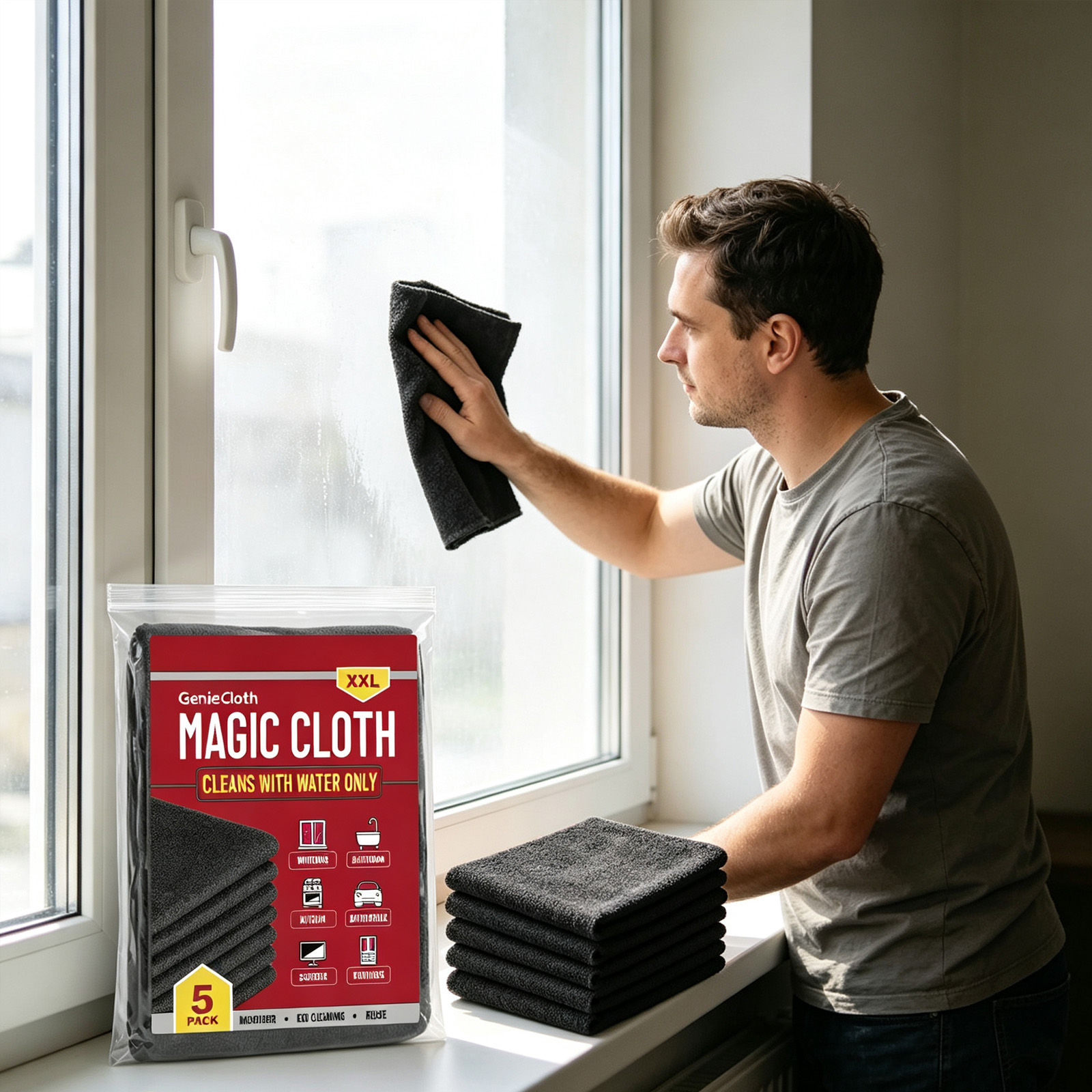 Magic Cloth Soft WaterAbsorbent Clean StreakFree LintFree Household GlassWipe Bathroom LivingRoom DustRemoval
