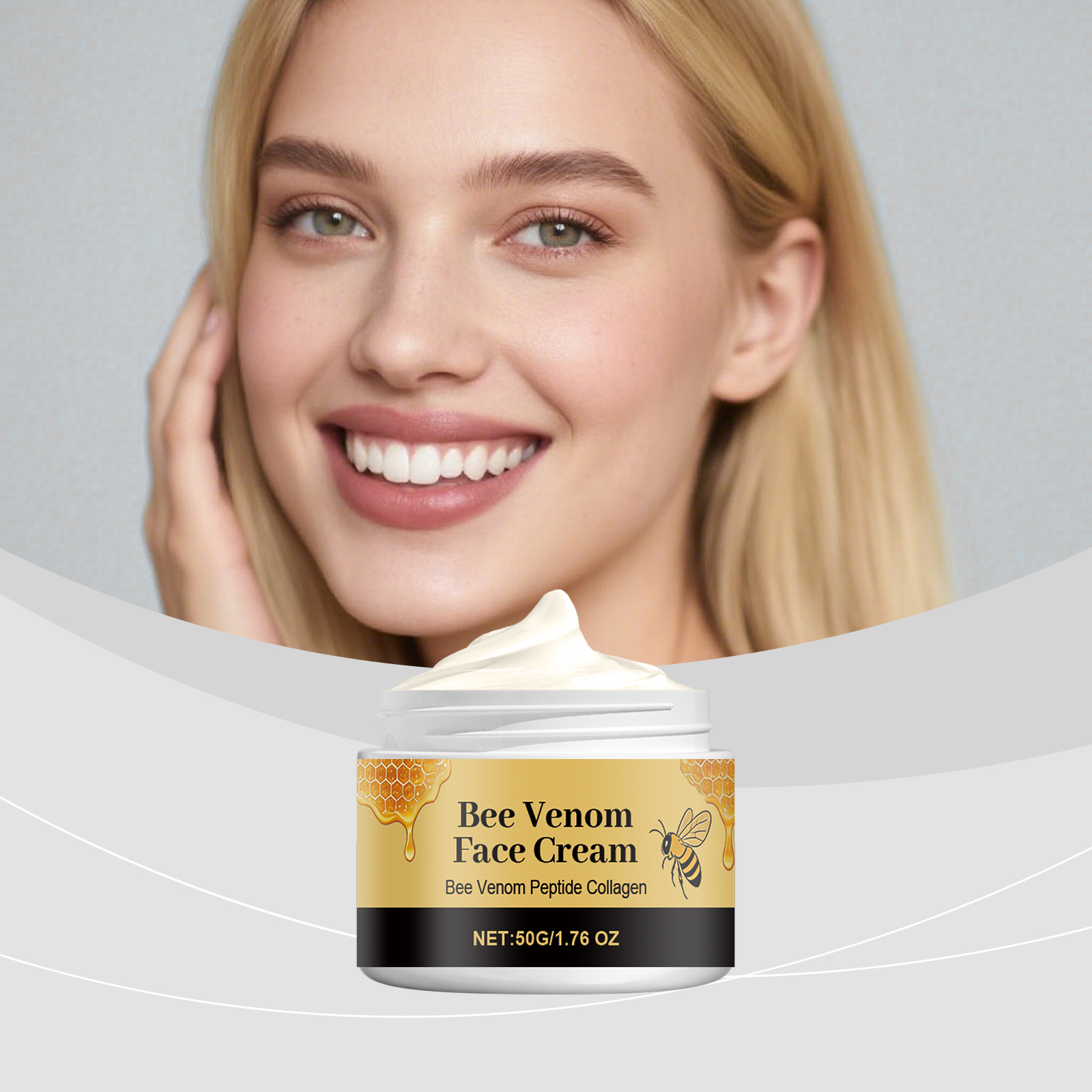 Bee Venom Cream Gentle Nourishing Moisturizing Facial Skin Refreshing Soft Smooth Hydrating Daily Skincare Cream