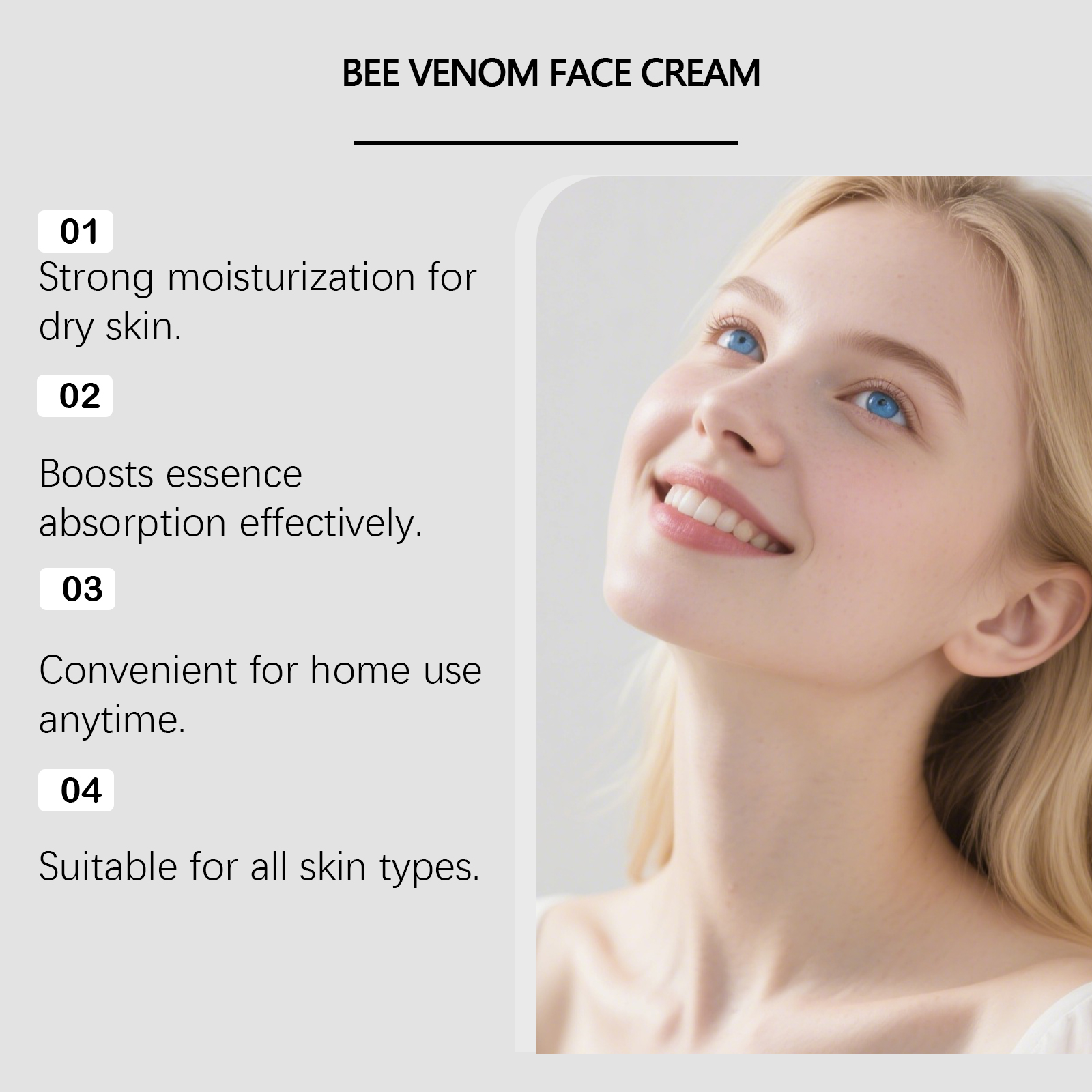 Bee Venom Cream Gentle Nourishing Moisturizing Facial Skin Refreshing Soft Smooth Hydrating Daily Skincare Cream